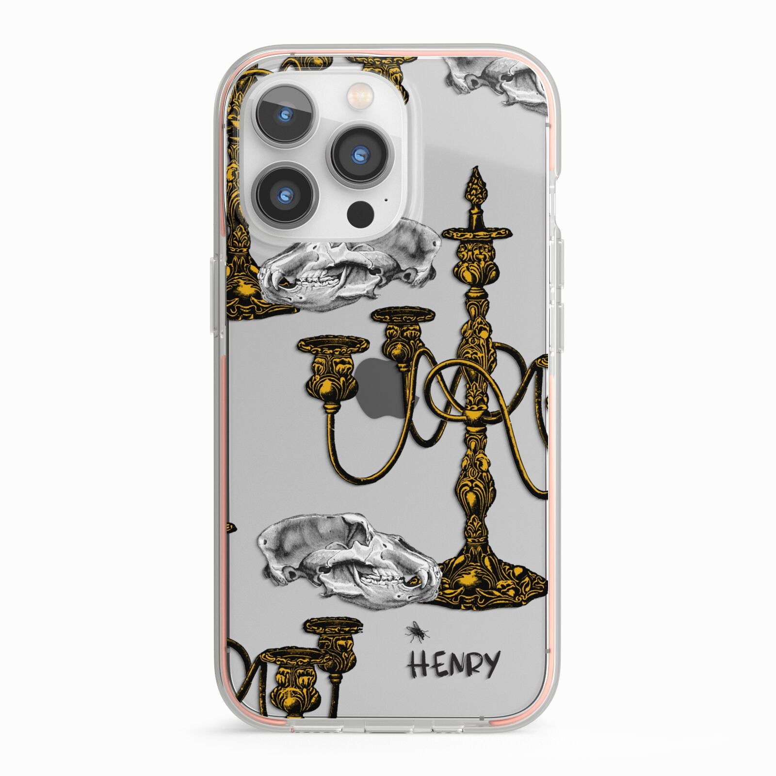 Halloween Candelabra Custom iPhone 13 Pro TPU Impact Case with Pink Edges