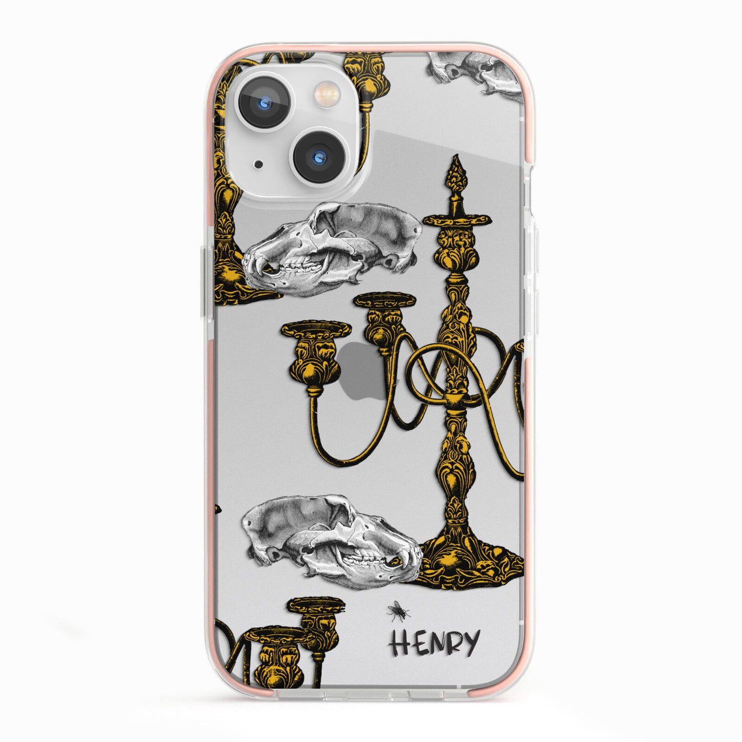 Halloween Candelabra Custom iPhone 13 TPU Impact Case with Pink Edges