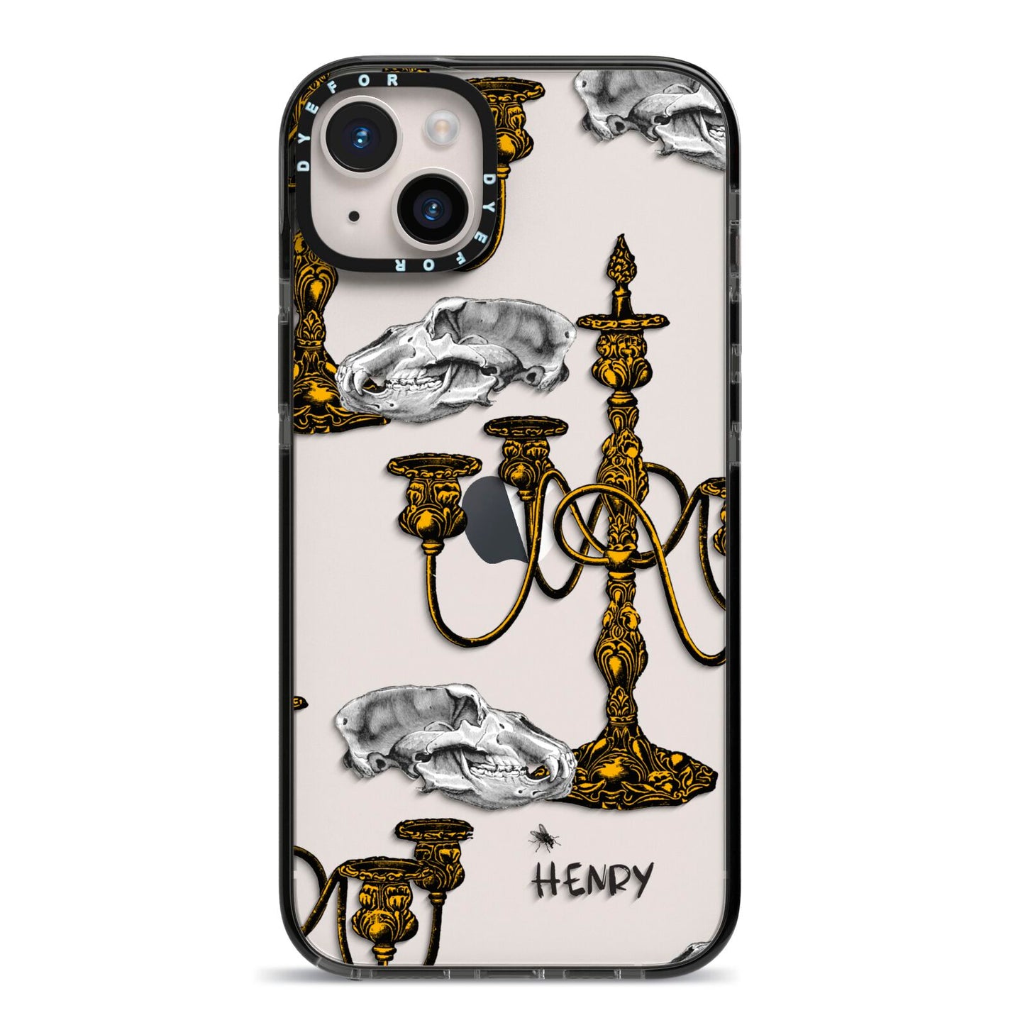 Halloween Candelabra Custom iPhone 14 Plus Black Impact Case on Silver phone