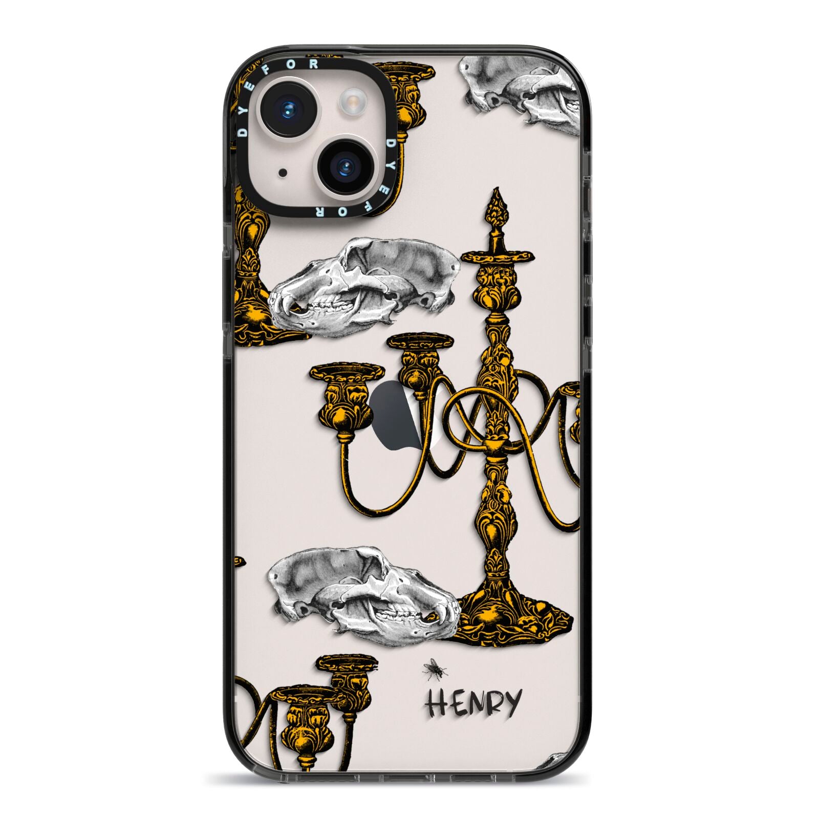 Halloween Candelabra Custom iPhone 14 Plus Black Impact Case on Silver phone