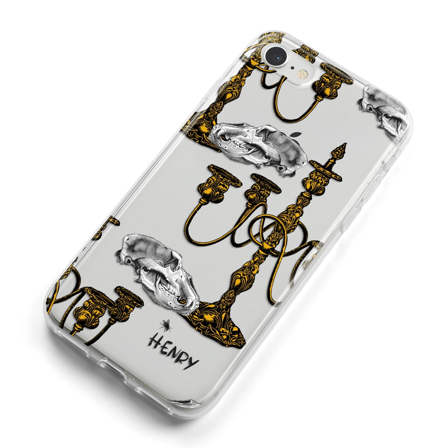 Halloween Candelabra Custom iPhone 8 Bumper Case on Silver iPhone Alternative Image