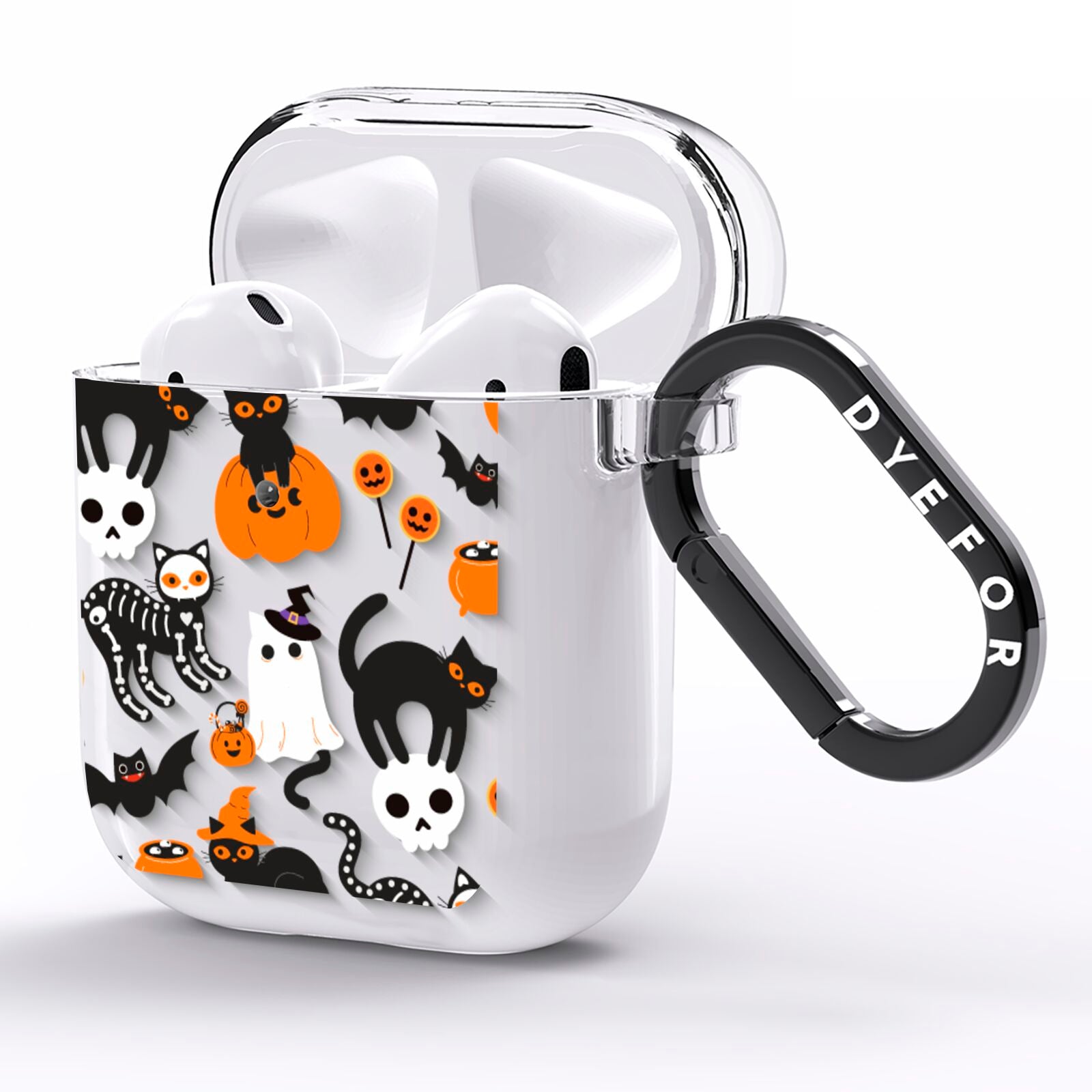 Halloween Cats AirPods Clear Case Side Image