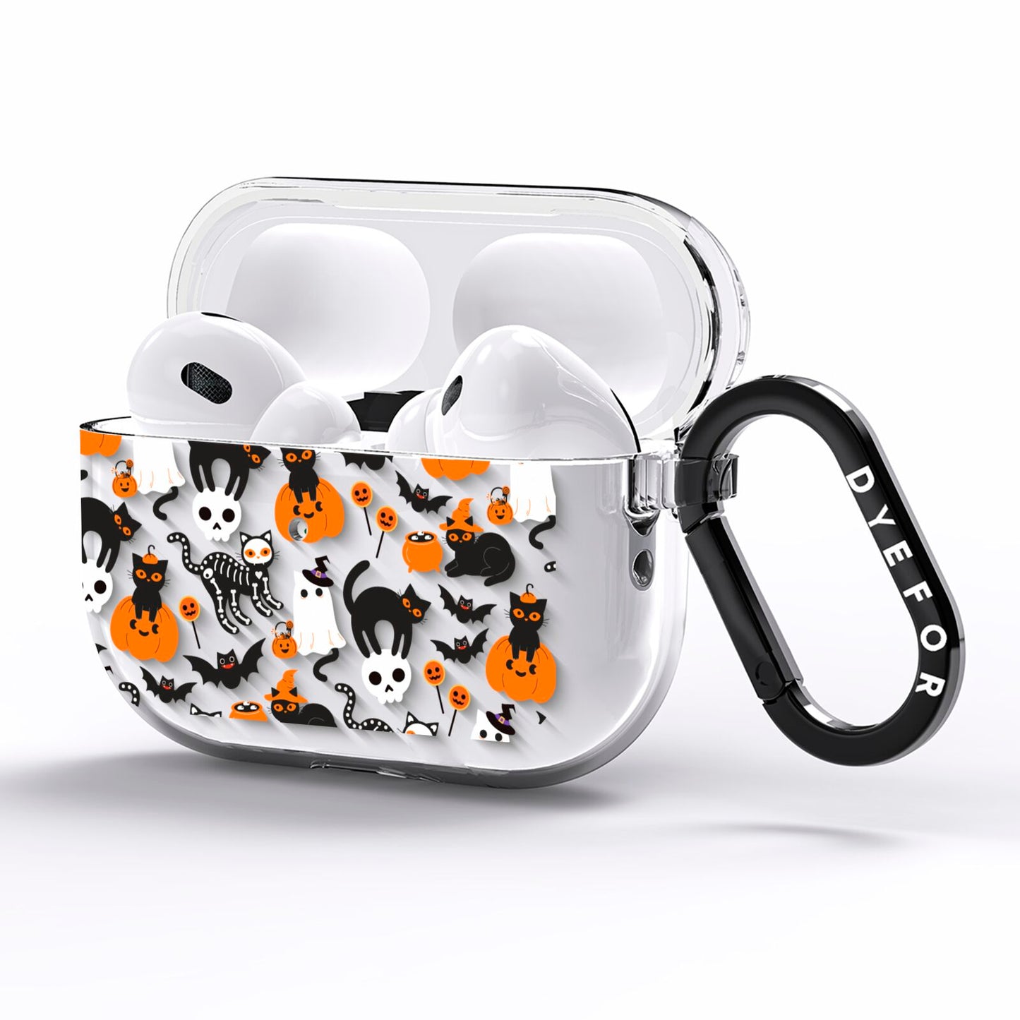 Halloween Cats AirPods Pro Clear Case Side Image