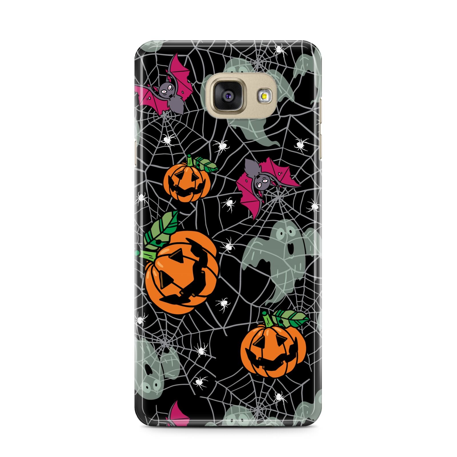 Halloween Cobwebs Samsung Galaxy A7 2016 Case on gold phone