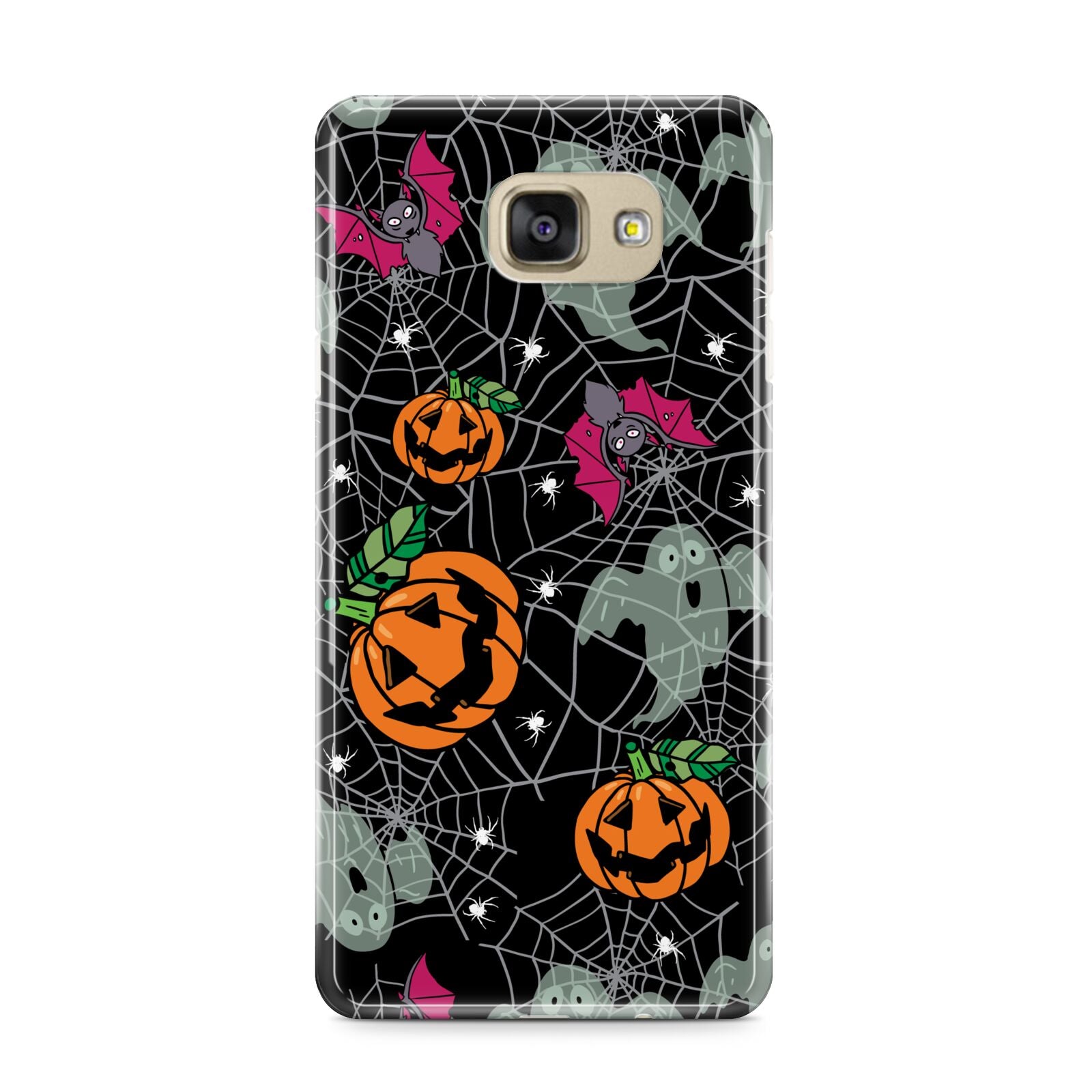 Halloween Cobwebs Samsung Galaxy A9 2016 Case on gold phone