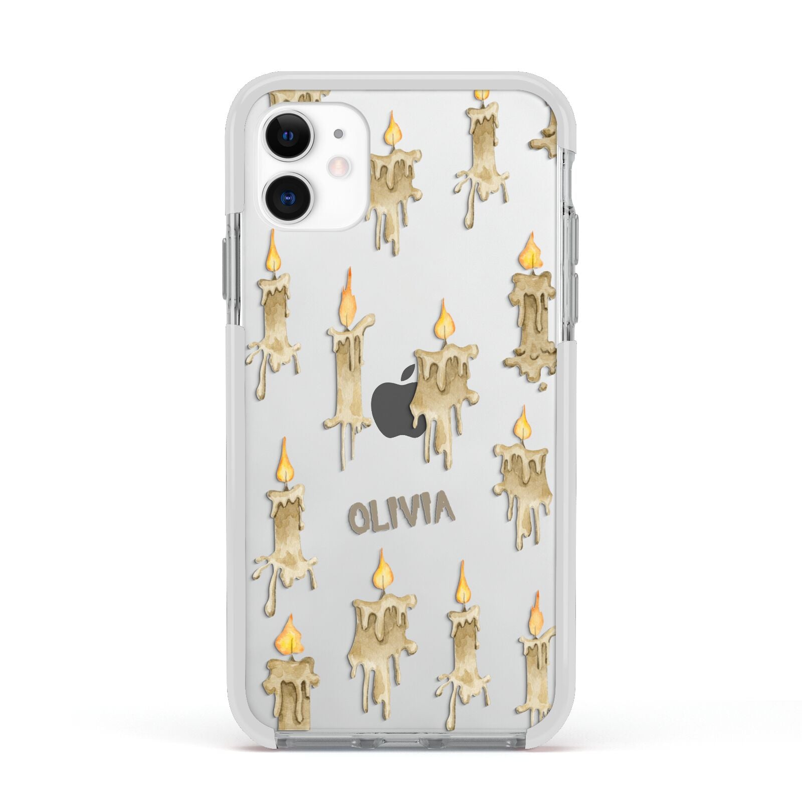 Halloween Creepy Candles Custom Apple iPhone 11 in White with White Impact Case