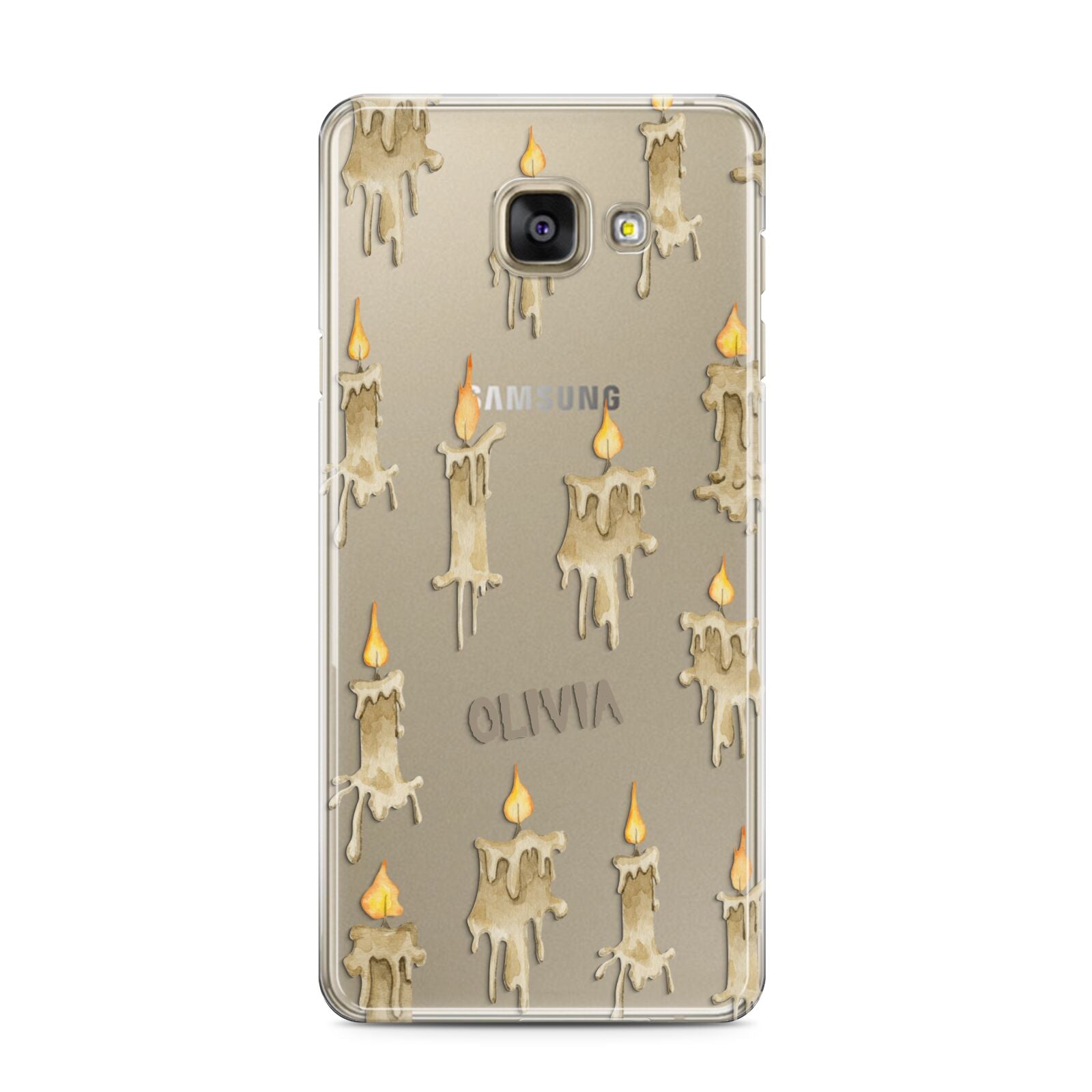 Halloween Creepy Candles Custom Samsung Galaxy A3 2016 Case on gold phone