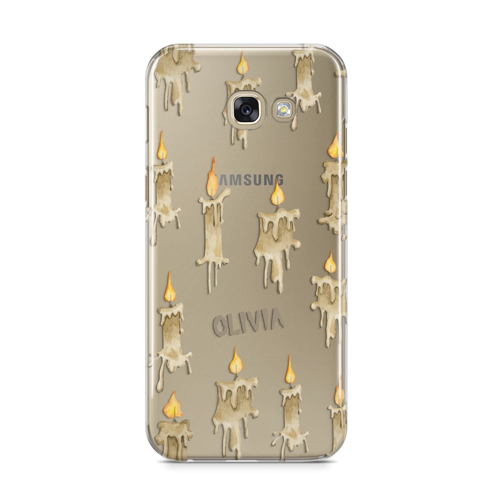 Halloween Creepy Candles Custom Samsung Galaxy A5 2017 Case on gold phone