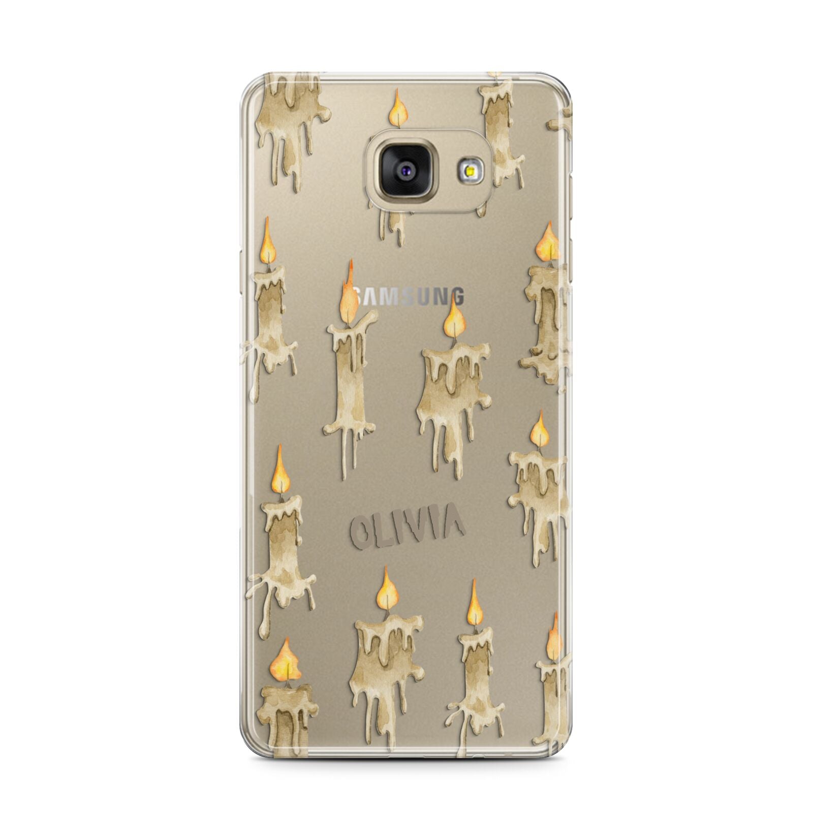 Halloween Creepy Candles Custom Samsung Galaxy A7 2016 Case on gold phone