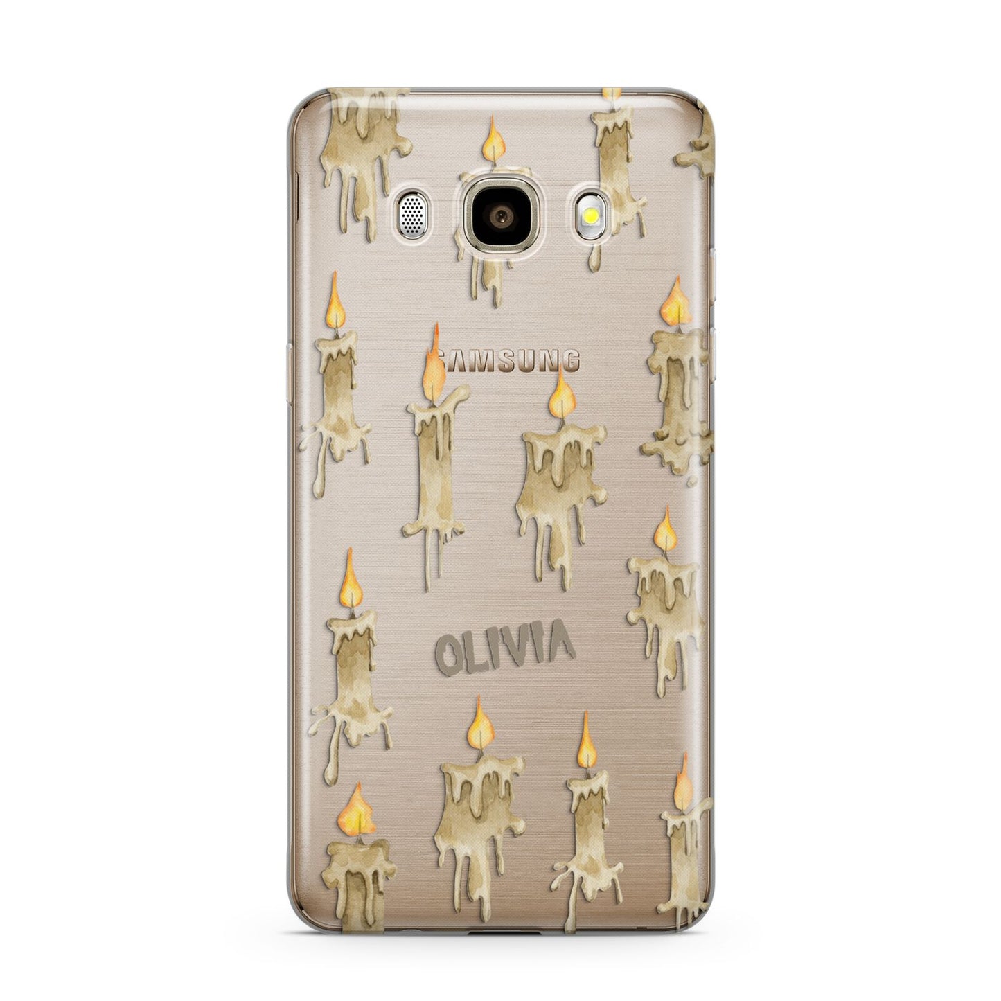 Halloween Creepy Candles Custom Samsung Galaxy J7 2016 Case on gold phone