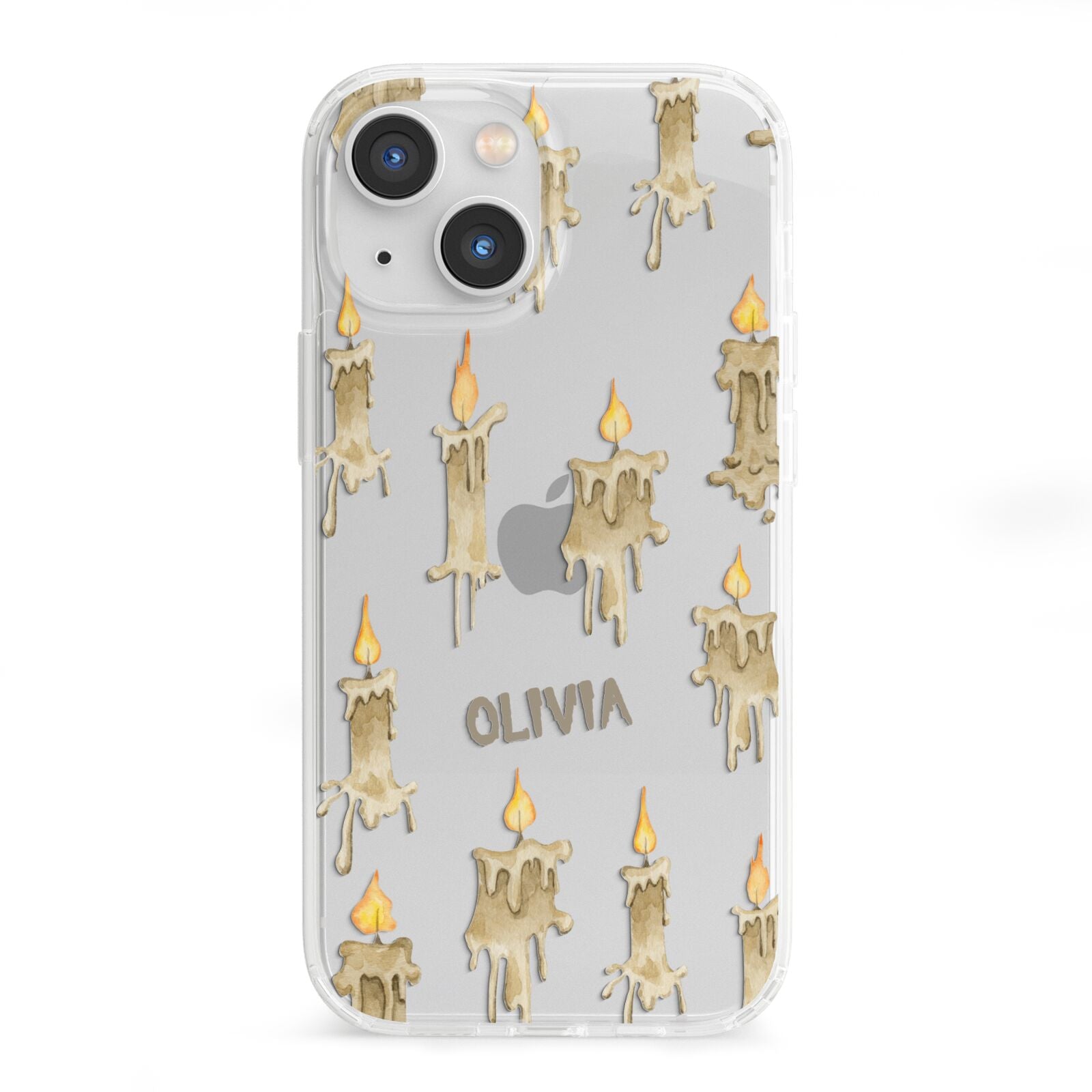 Halloween Creepy Candles Custom iPhone 13 Mini Clear Bumper Case