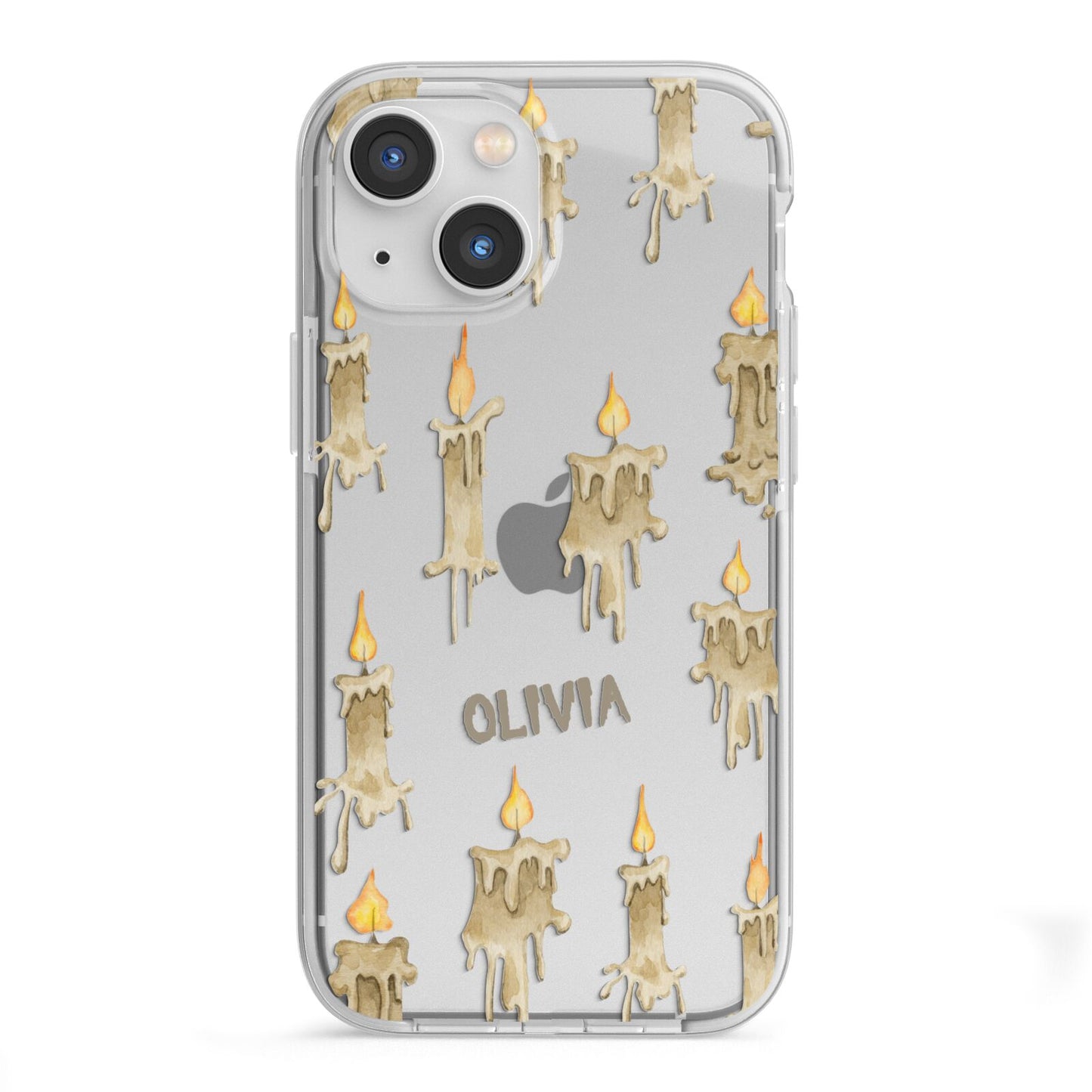 Halloween Creepy Candles Custom iPhone 13 Mini TPU Impact Case with White Edges