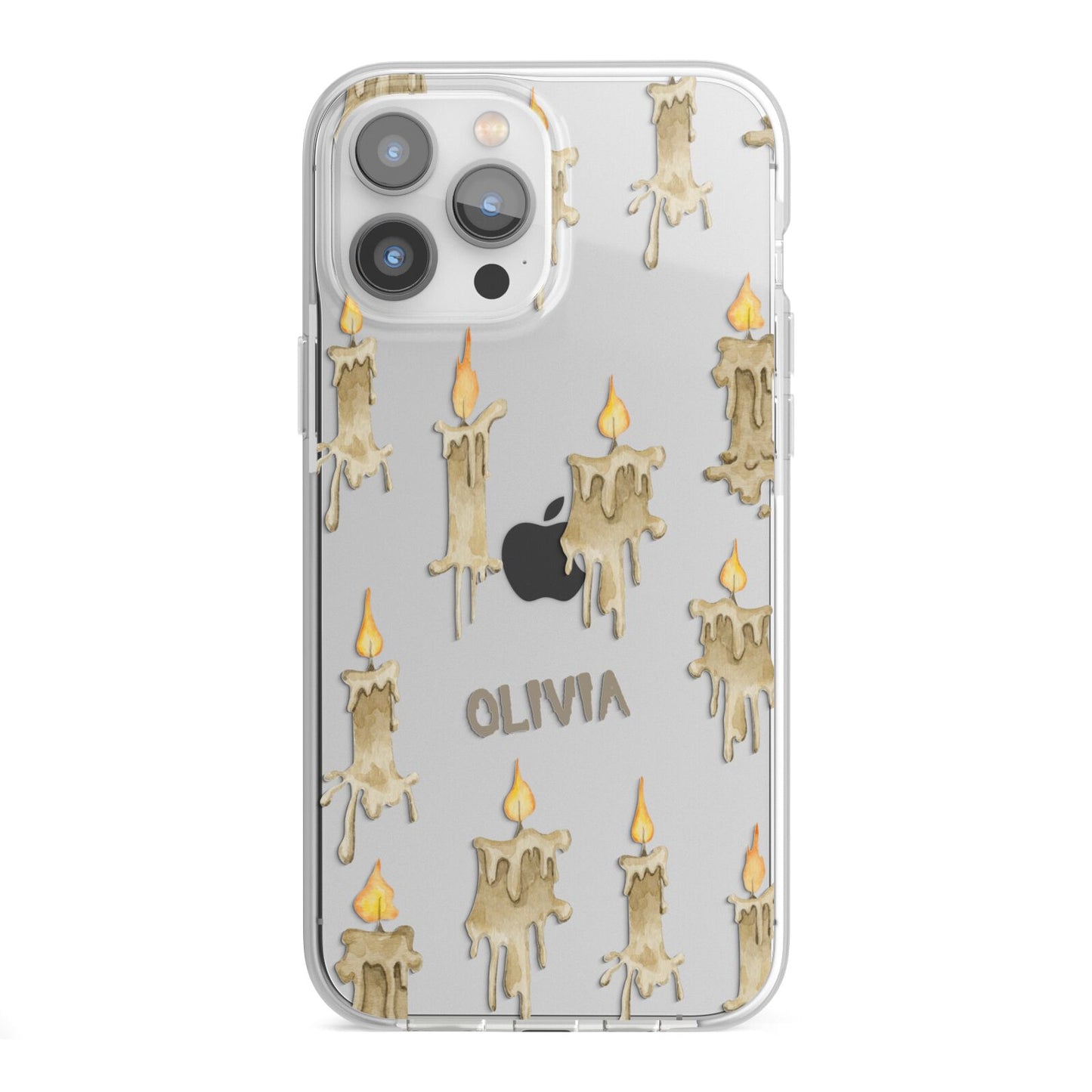 Halloween Creepy Candles Custom iPhone 13 Pro Max TPU Impact Case with White Edges