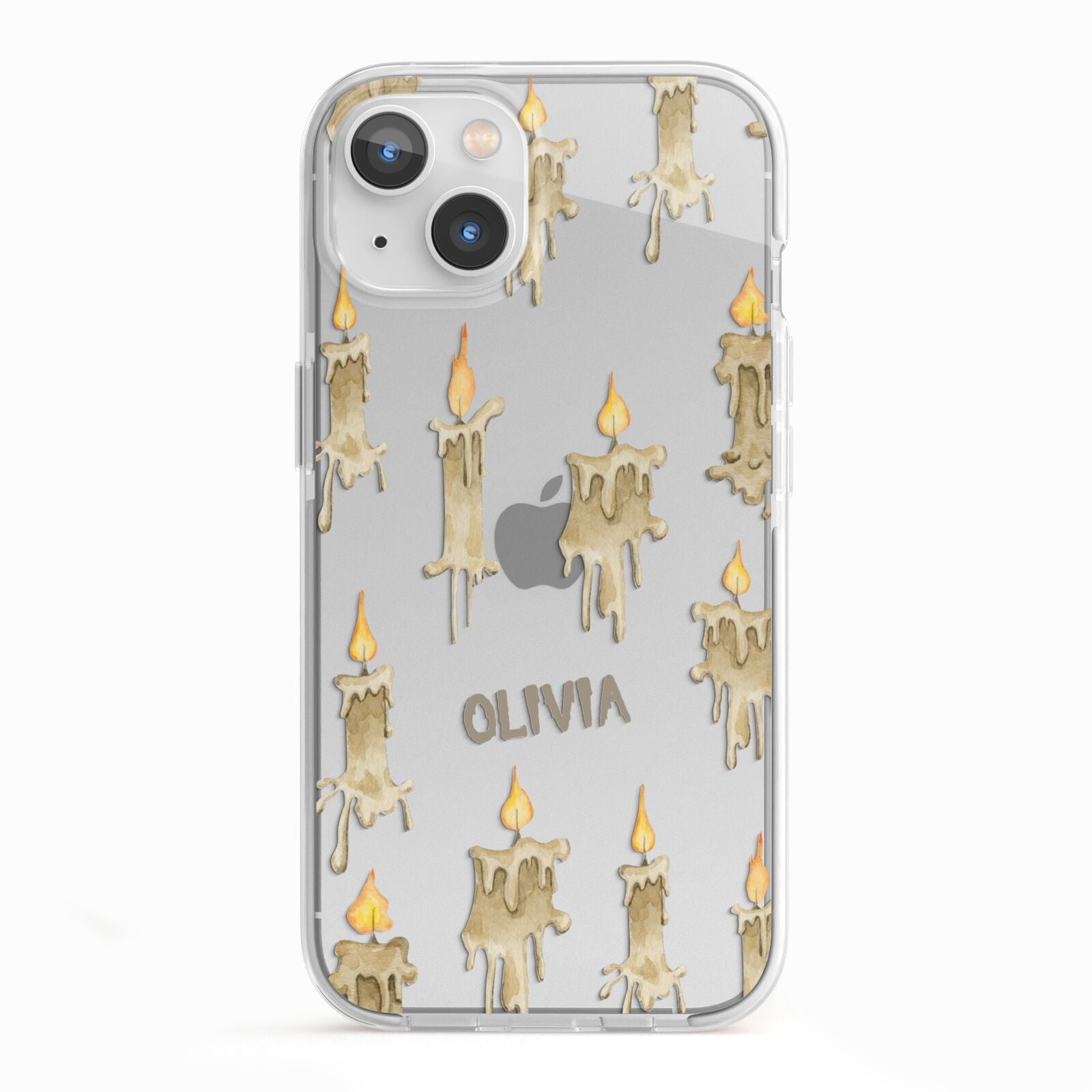 Halloween Creepy Candles Custom iPhone 13 TPU Impact Case with White Edges