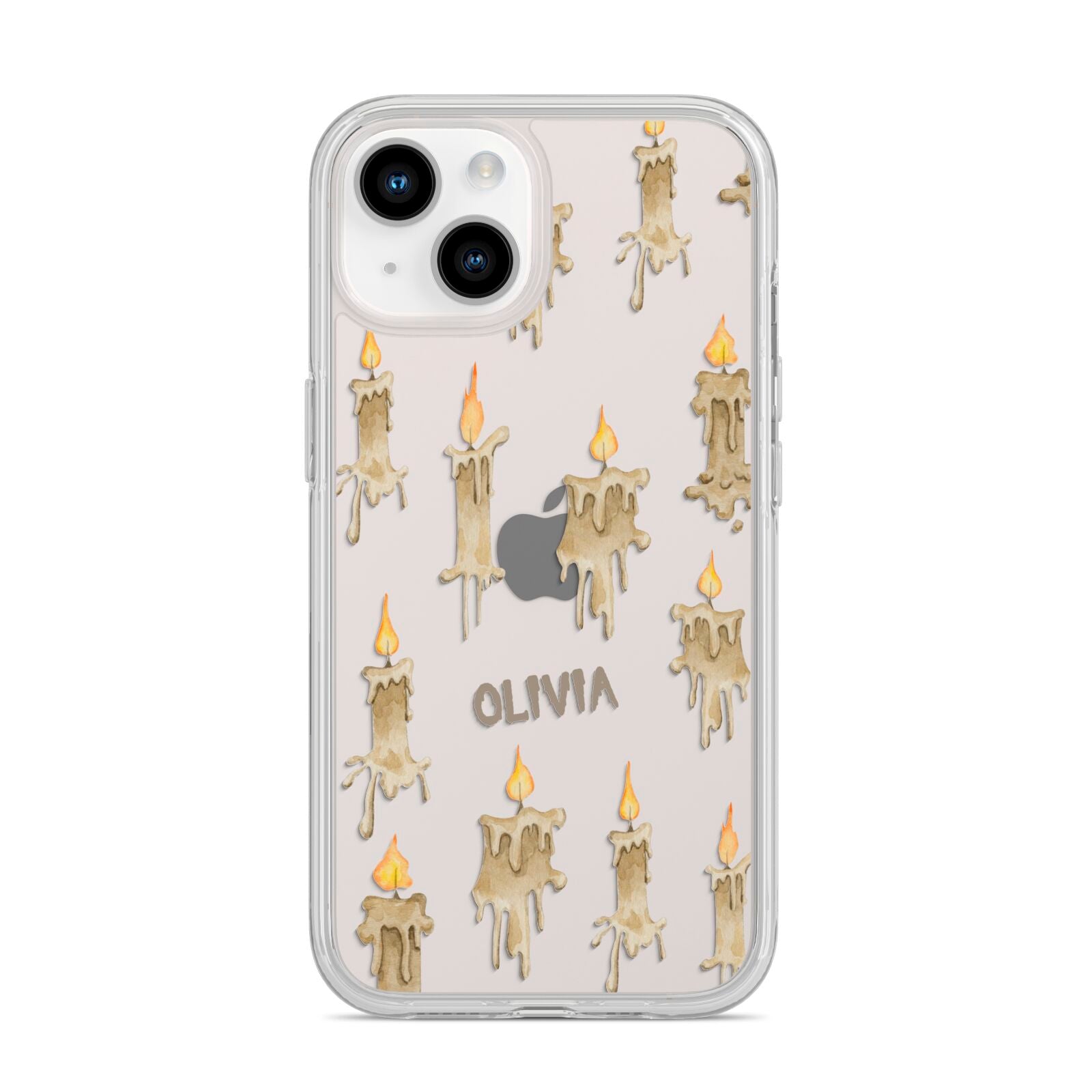 Halloween Creepy Candles Custom iPhone 14 Clear Tough Case Starlight