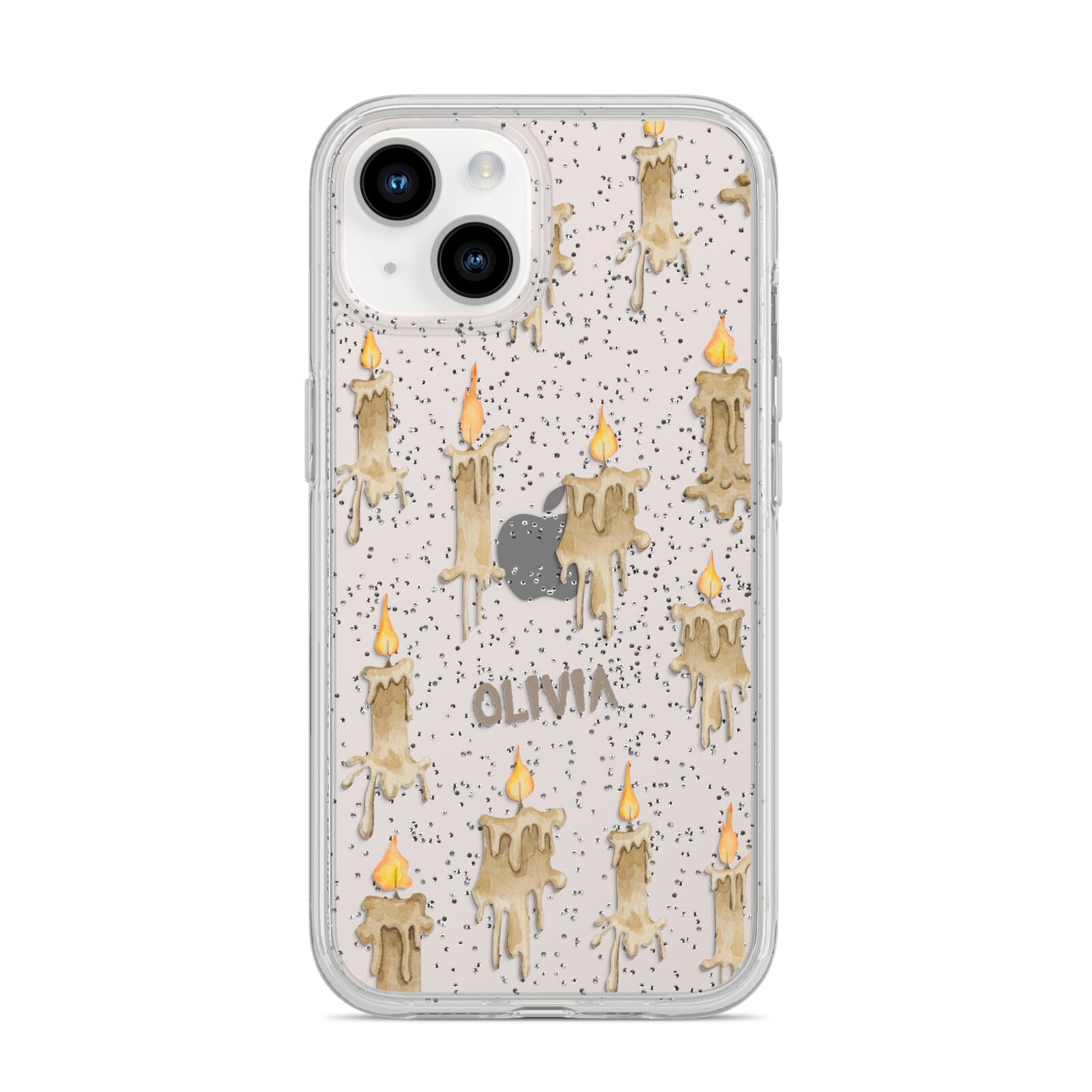 Halloween Creepy Candles Custom iPhone 14 Glitter Tough Case Starlight