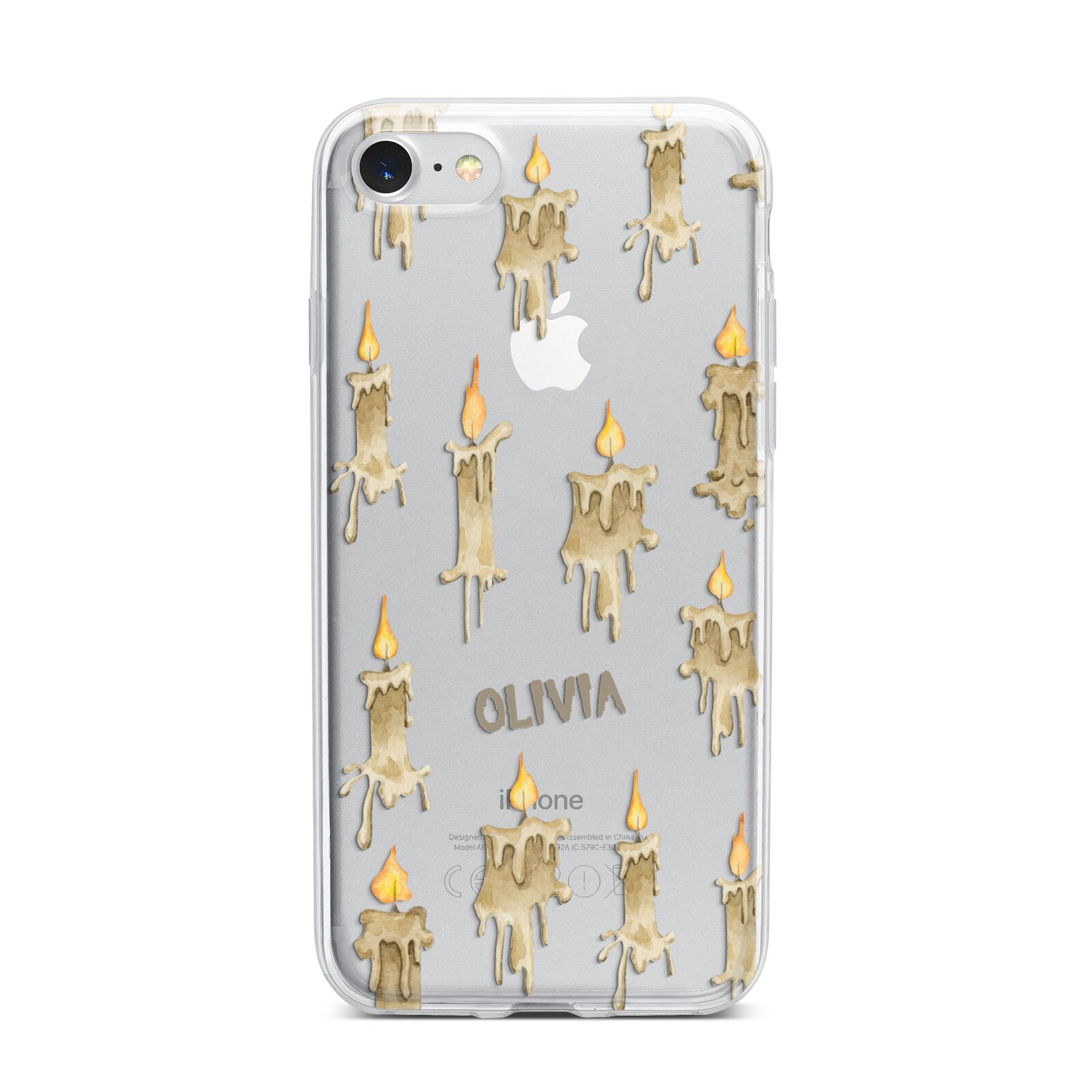 Halloween Creepy Candles Custom iPhone 7 Bumper Case on Silver iPhone