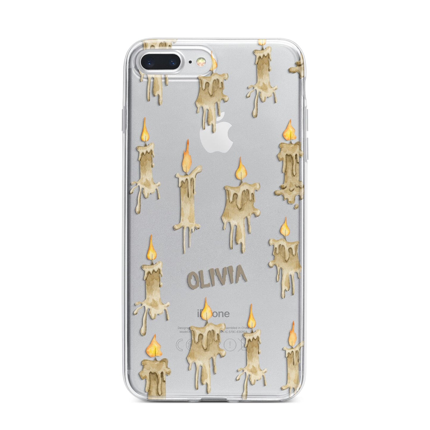 Halloween Creepy Candles Custom iPhone 7 Plus Bumper Case on Silver iPhone