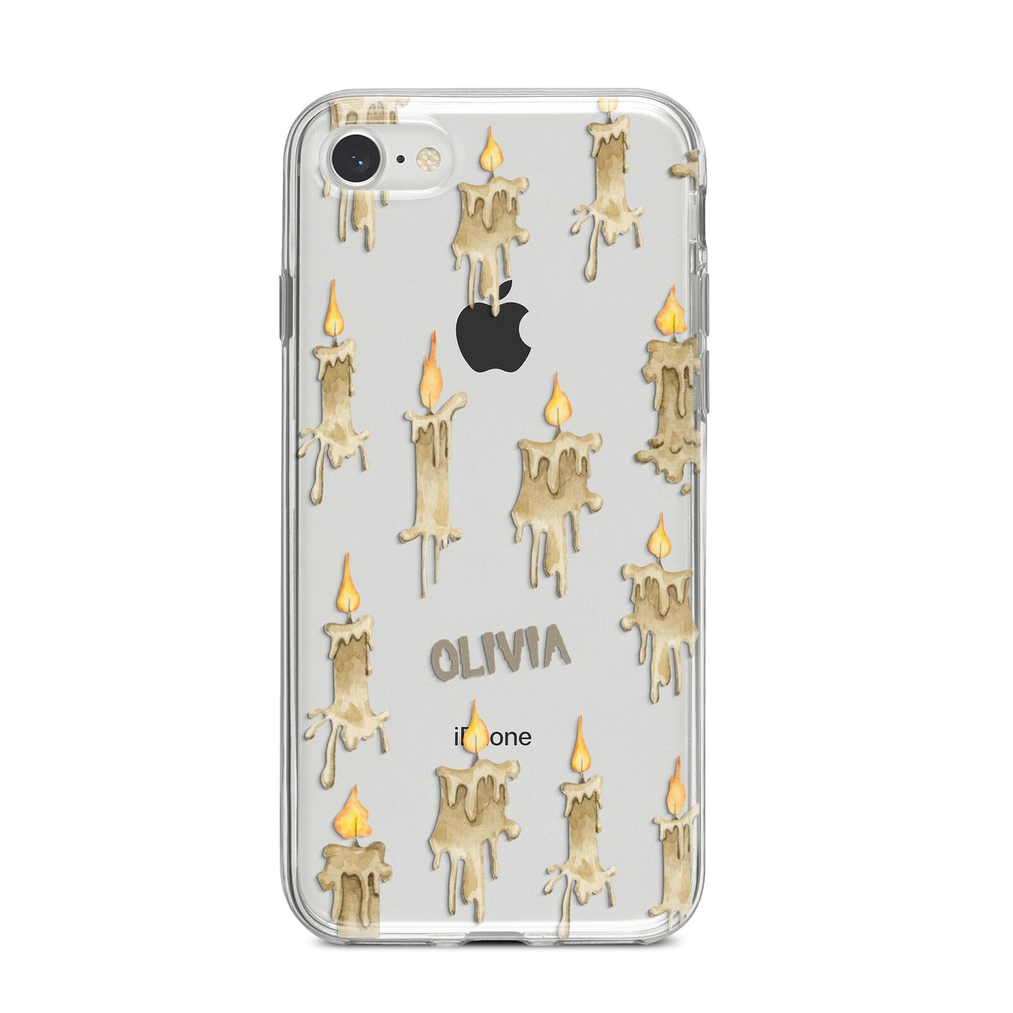 Halloween Creepy Candles Custom iPhone 8 Bumper Case on Silver iPhone