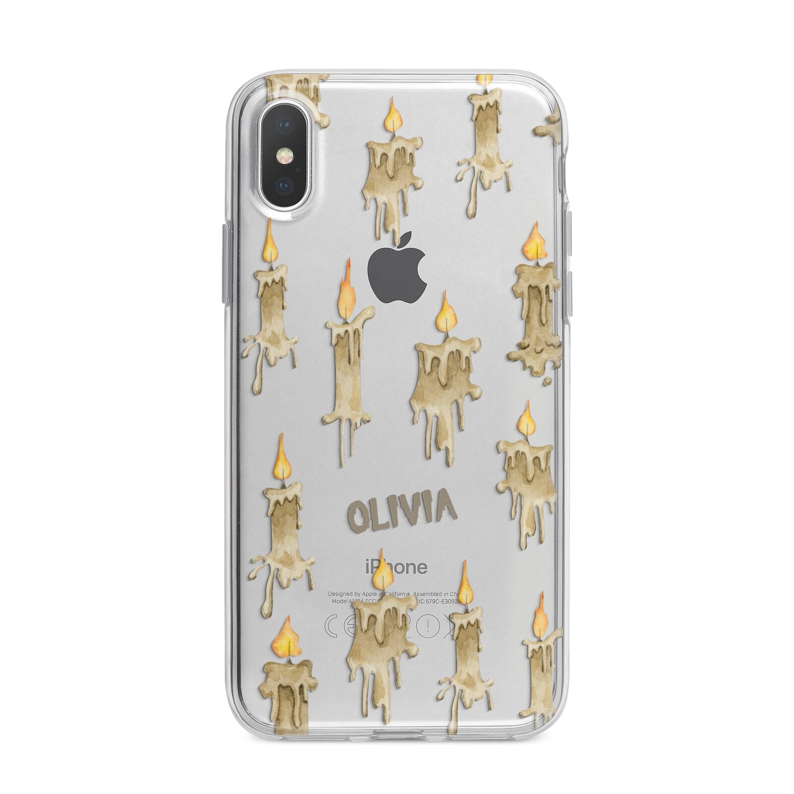 Halloween Creepy Candles Custom iPhone X Bumper Case on Silver iPhone Alternative Image 1