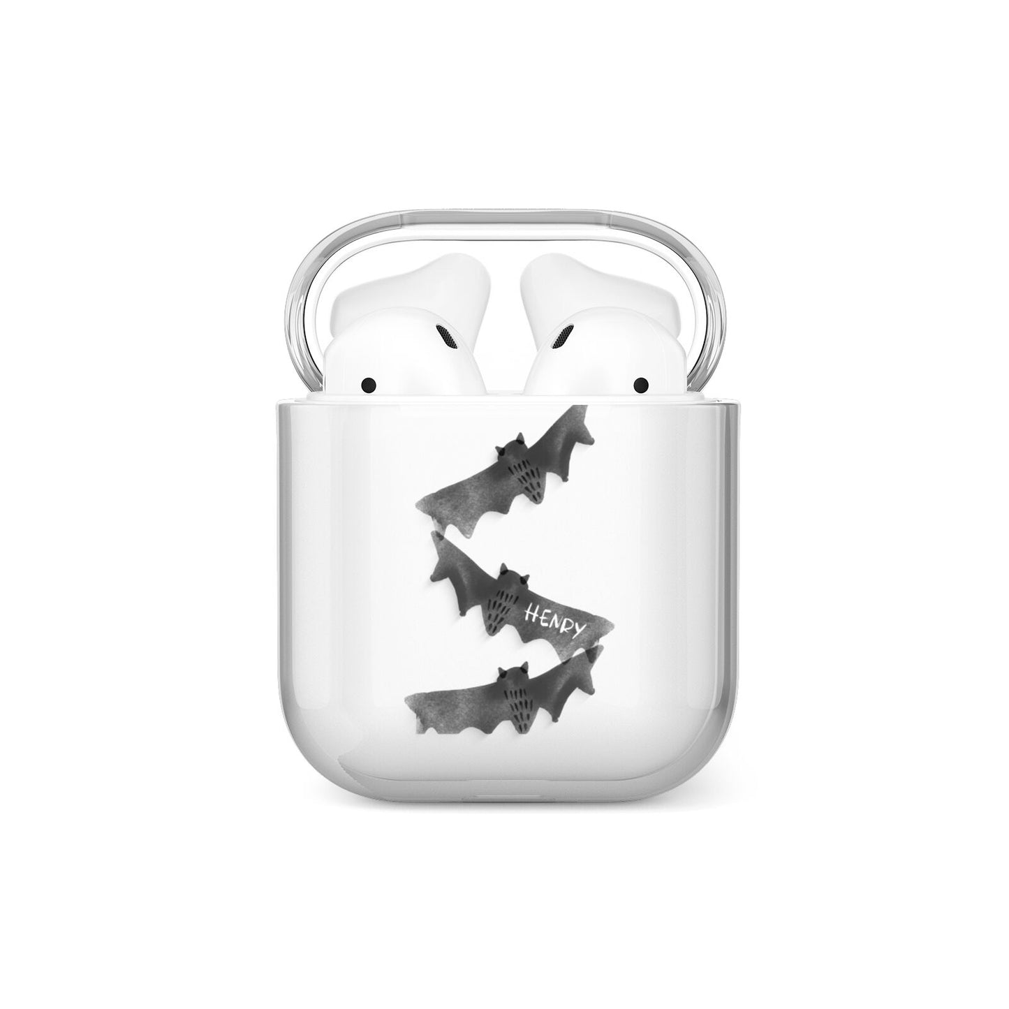 Halloween Custom Black Bats AirPods Case