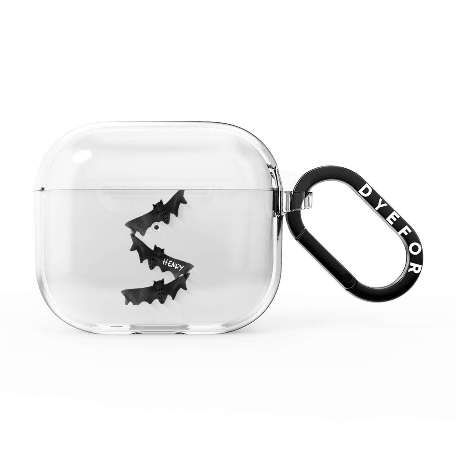 Halloween Custom Black Bats AirPods Clear Case 3rd Gen