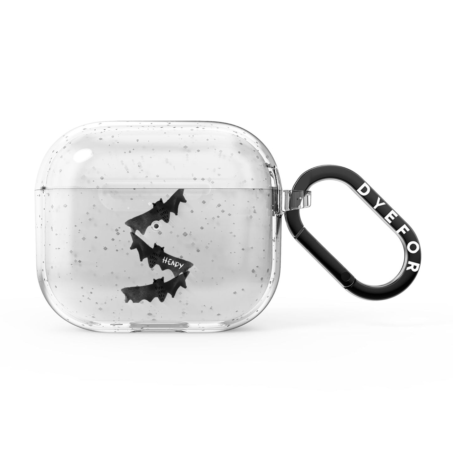 Halloween Custom Black Bats AirPods Glitter Case 3rd Gen