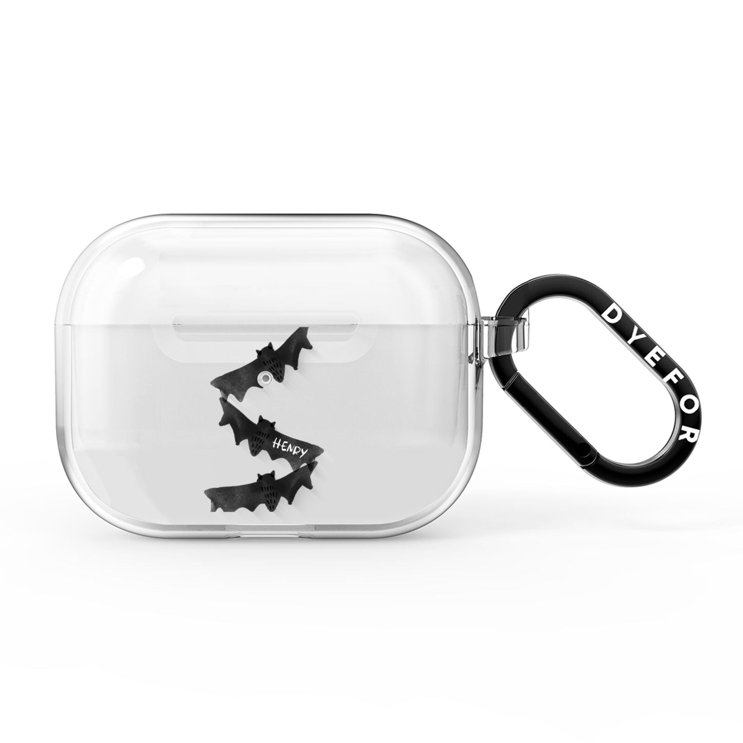 Halloween Custom Black Bats AirPods Pro Clear Case