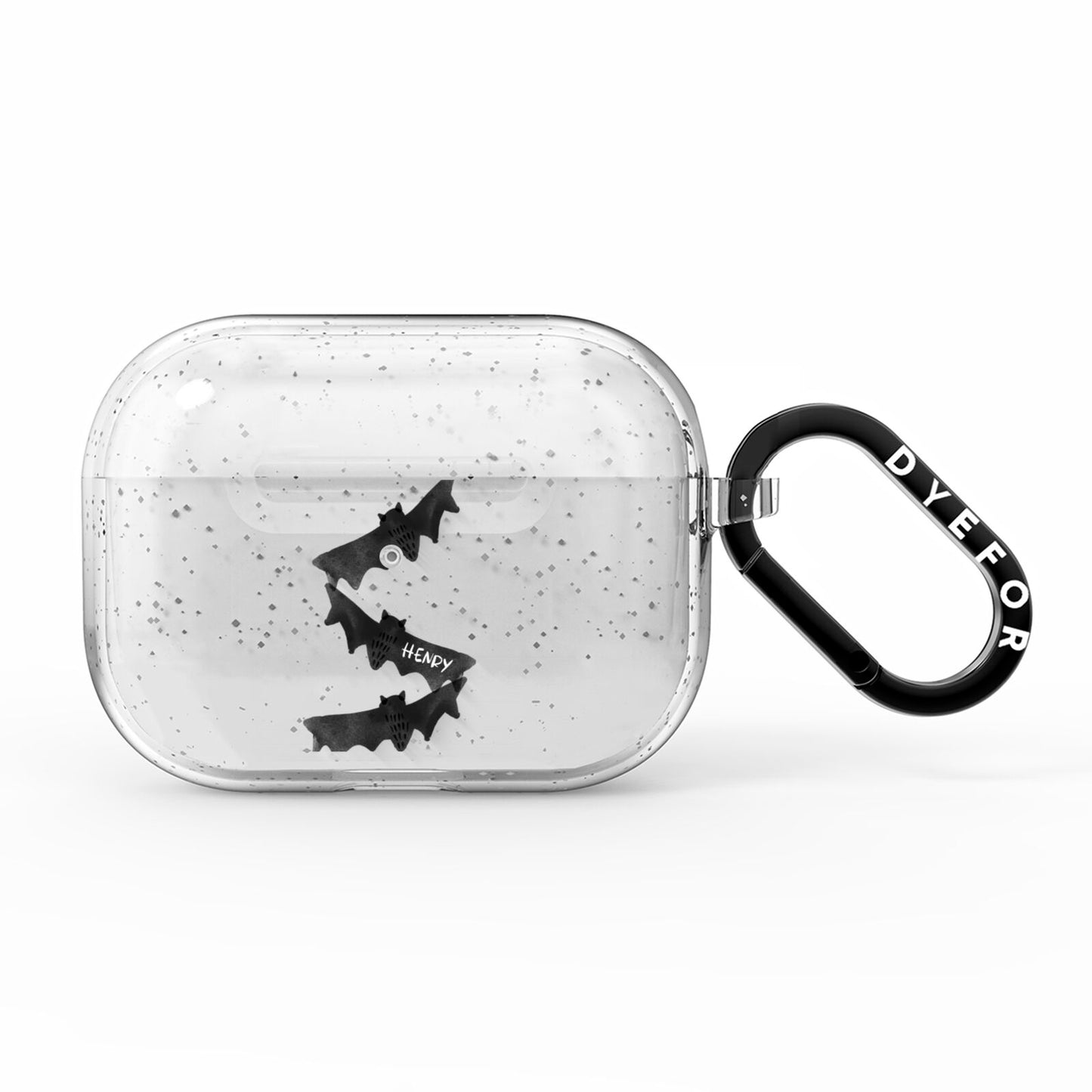 Halloween Custom Black Bats AirPods Pro Glitter Case