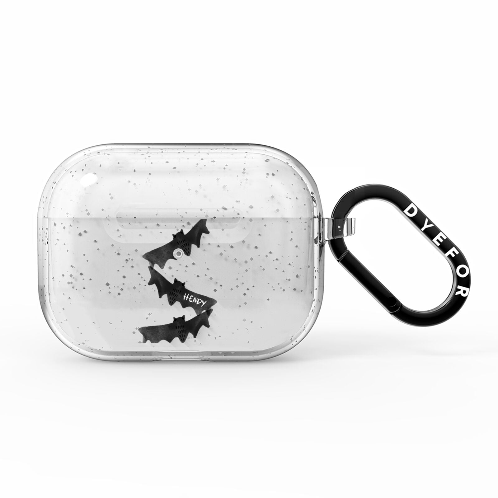 Halloween Custom Black Bats AirPods Pro Glitter Case