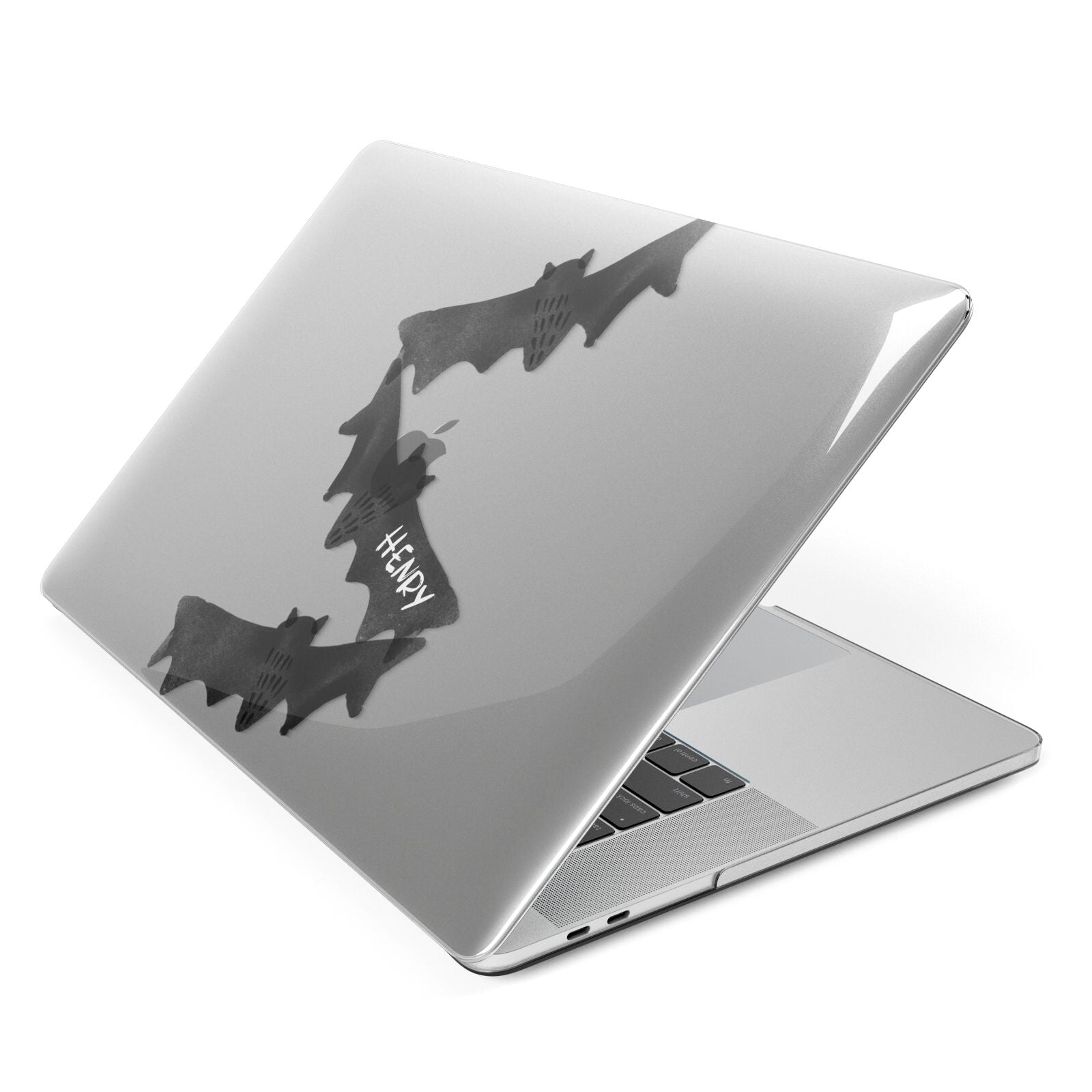 Halloween Custom Black Bats Apple MacBook Case Side View