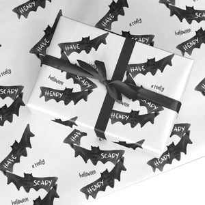 Halloween Custom Black Bats Wrapping Paper