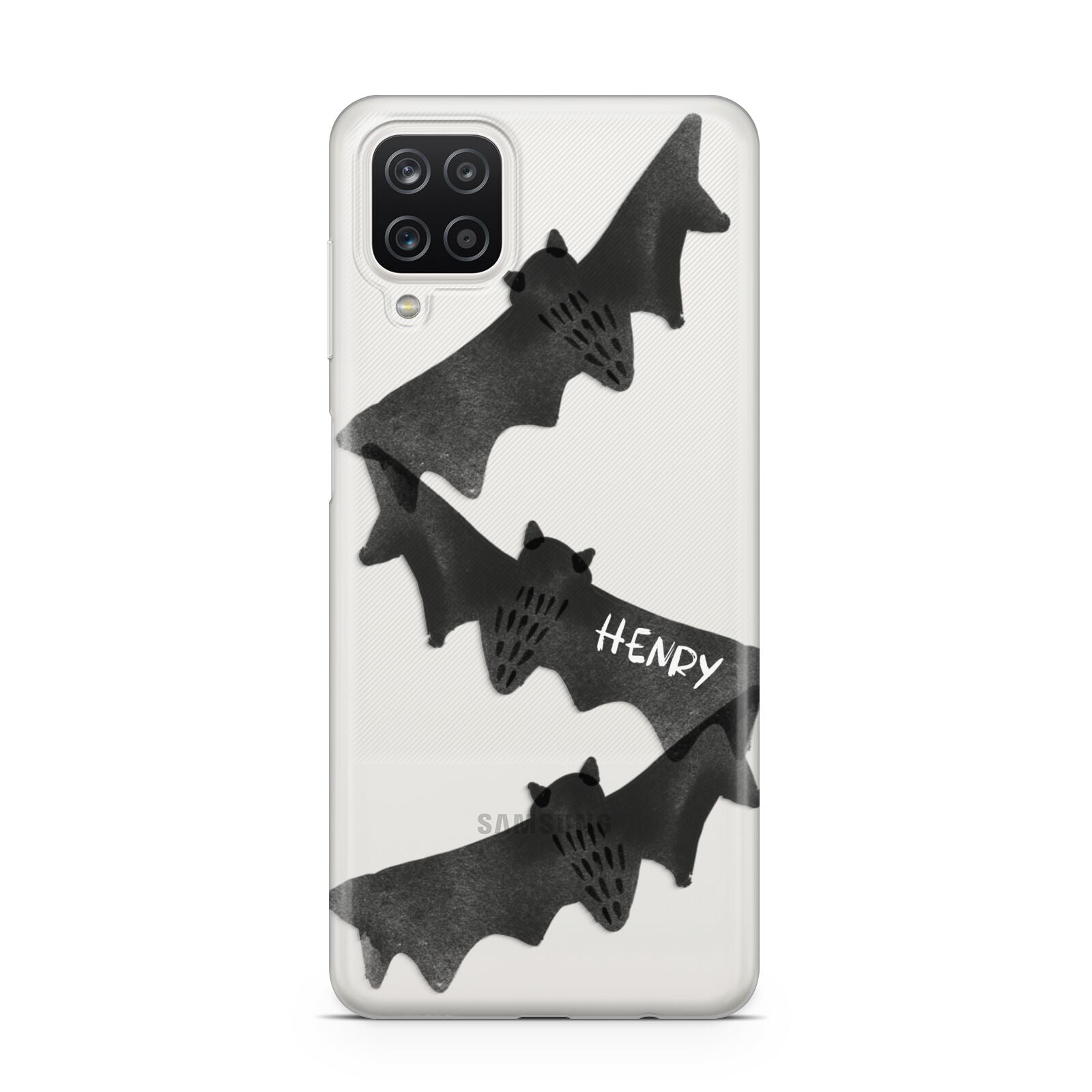 Halloween Custom Black Bats Samsung A12 Case