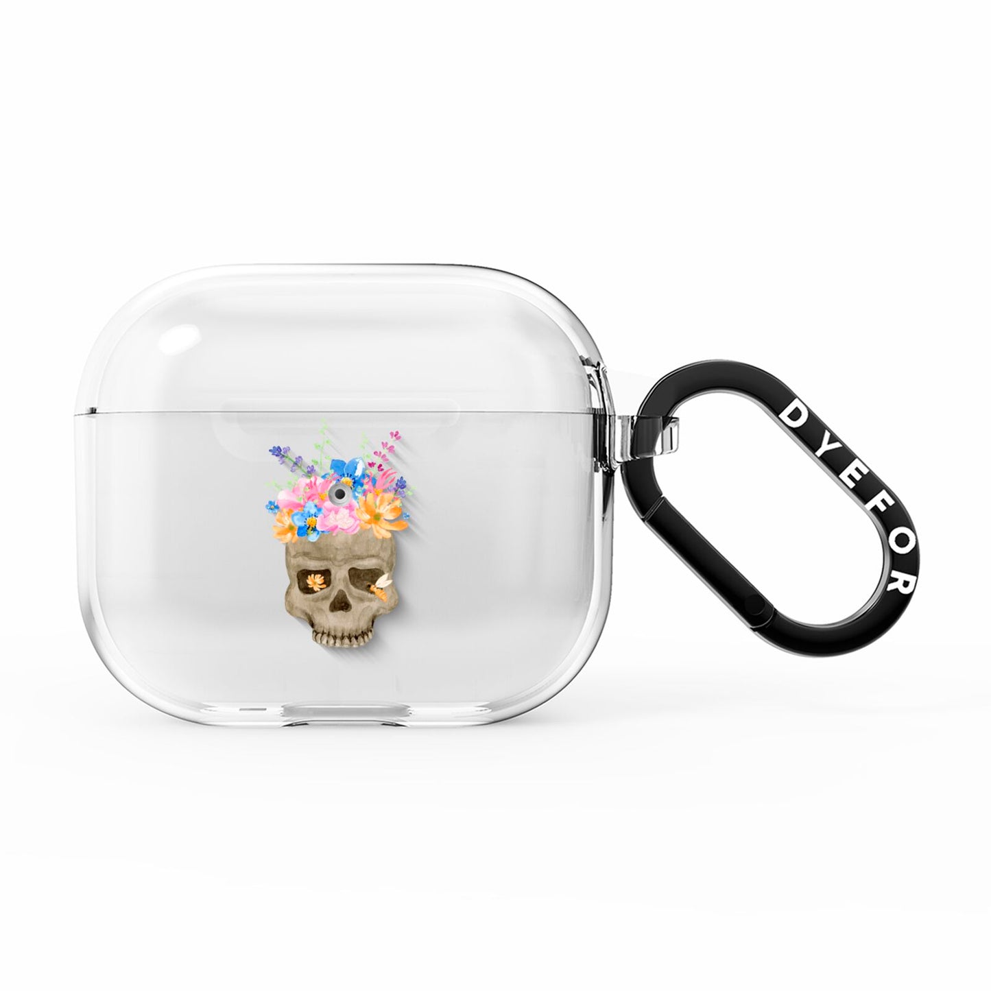 Halloween Flower Skull AirPods Clear Case 3rd Gen