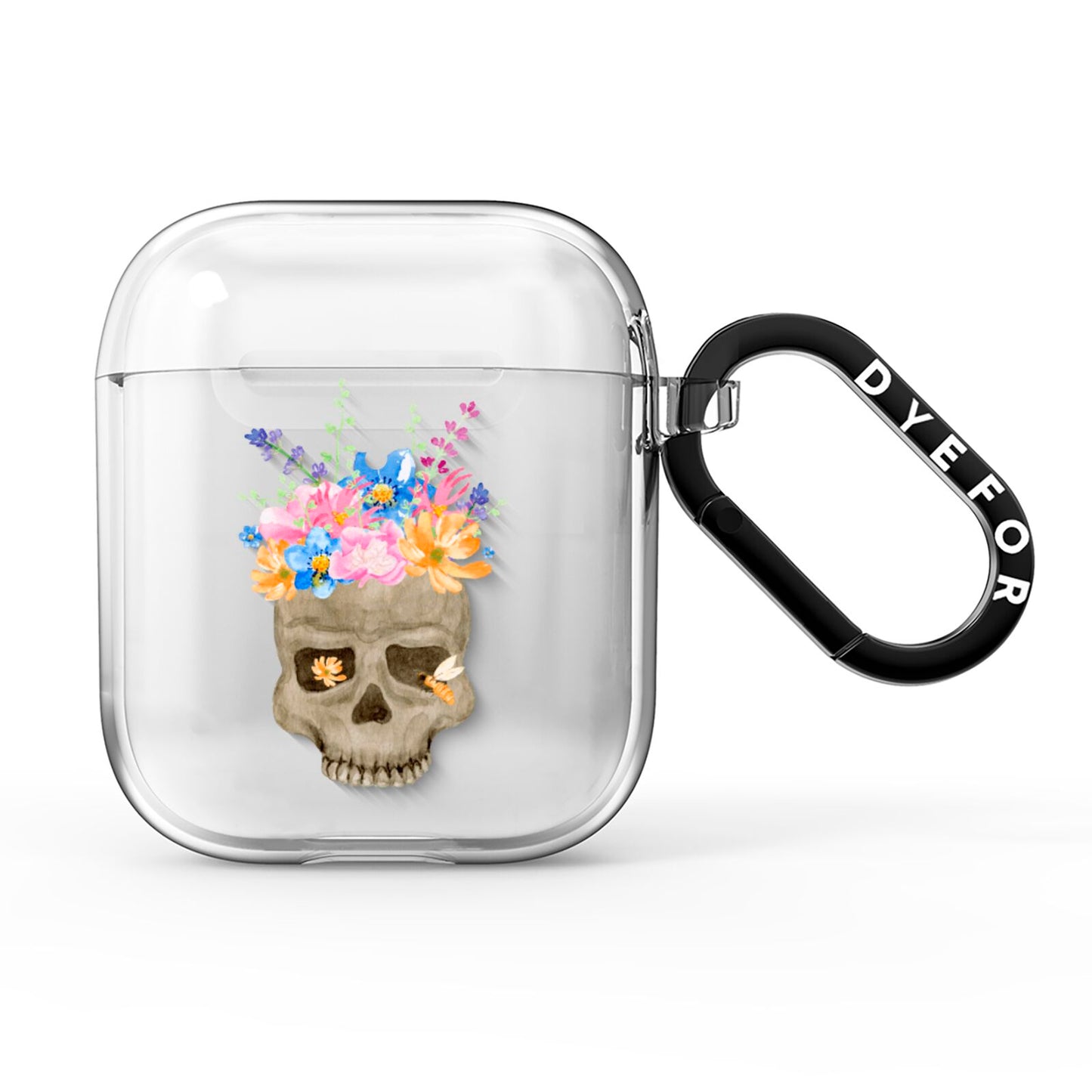 Halloween Flower Skull AirPods Clear Case