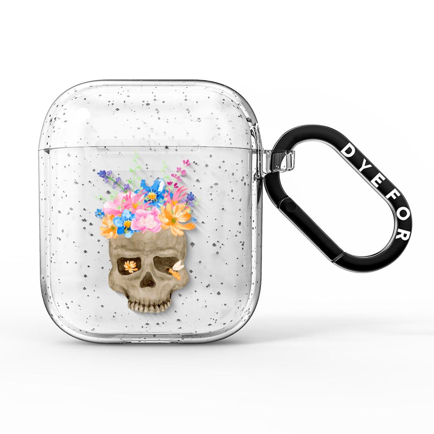 Halloween Flower Skull AirPods Glitter Case