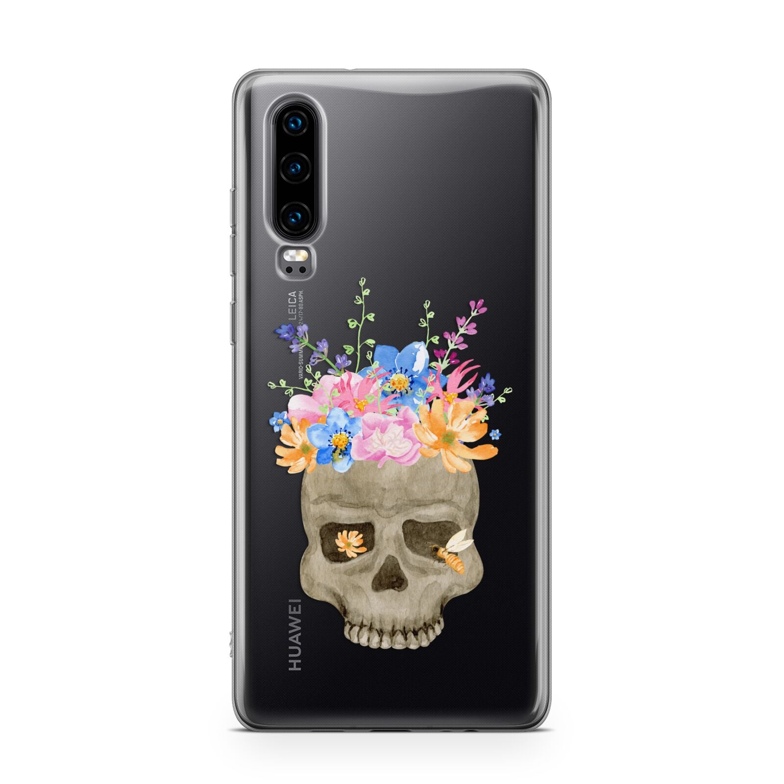 Halloween Flower Skull Huawei P30 Phone Case