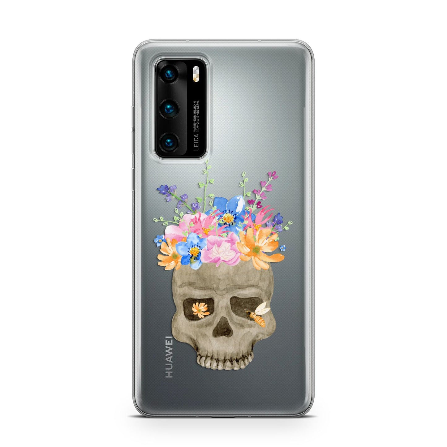 Halloween Flower Skull Huawei P40 Phone Case