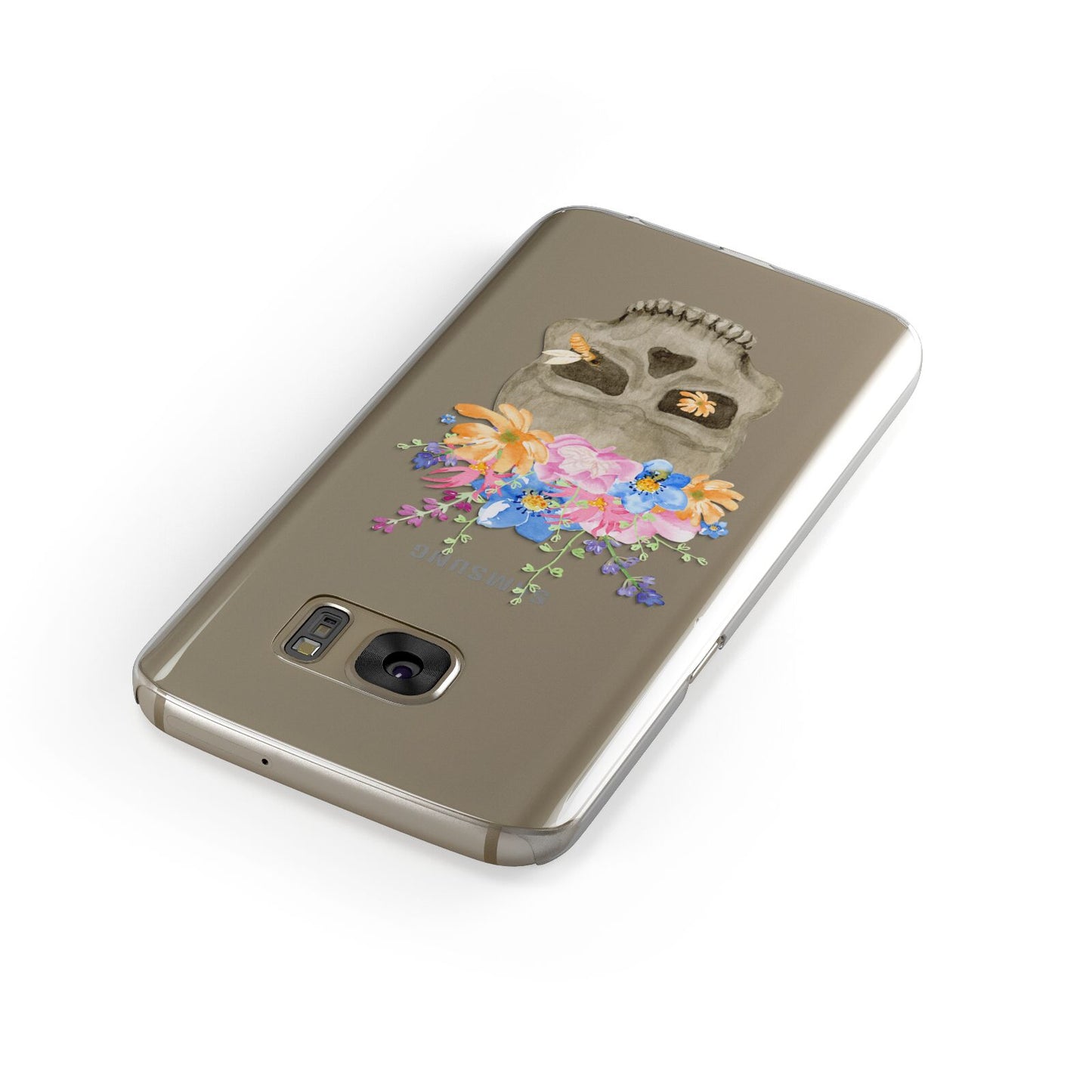 Halloween Flower Skull Samsung Galaxy Case Front Close Up