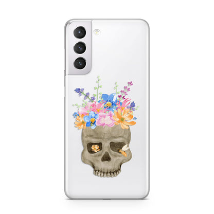 Halloween Flower Skull Samsung S21 Case