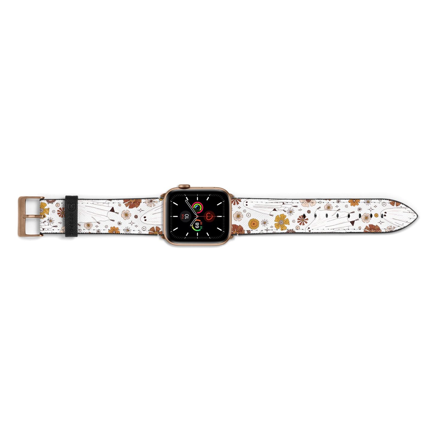 Halloween Ghost Apple Watch Strap Landscape Image Gold Hardware