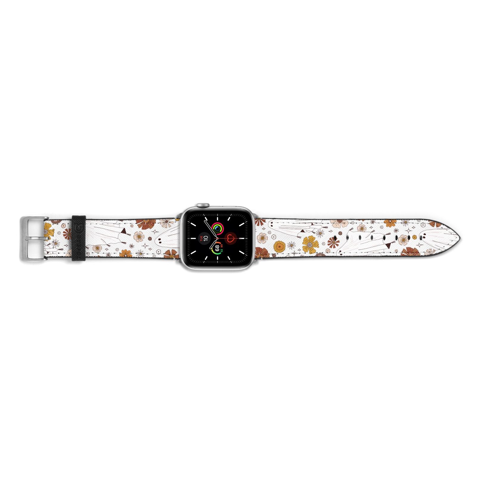 Halloween Ghost Apple Watch Strap Landscape Image Silver Hardware