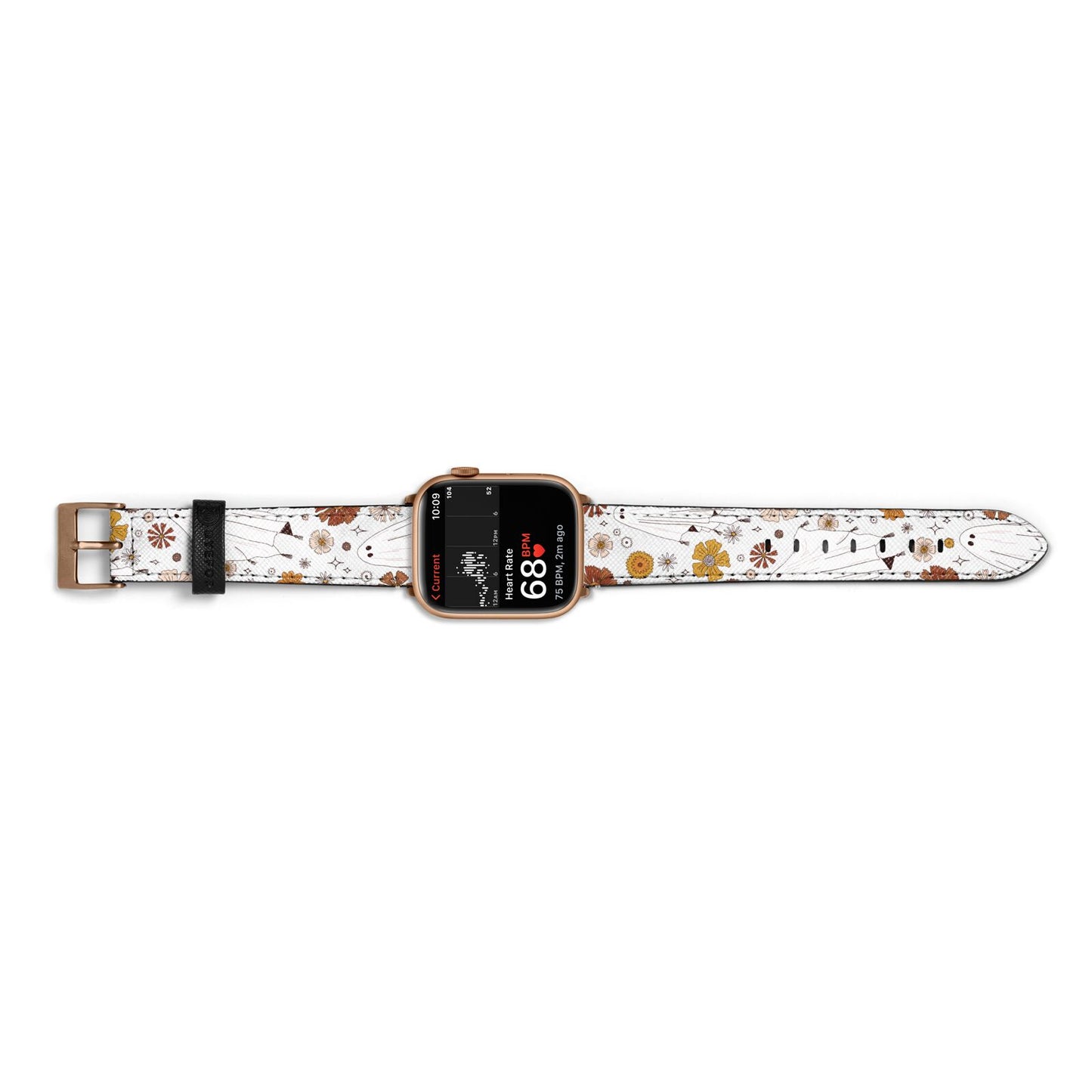 Halloween Ghost Apple Watch Strap Size 38mm Landscape Image Gold Hardware