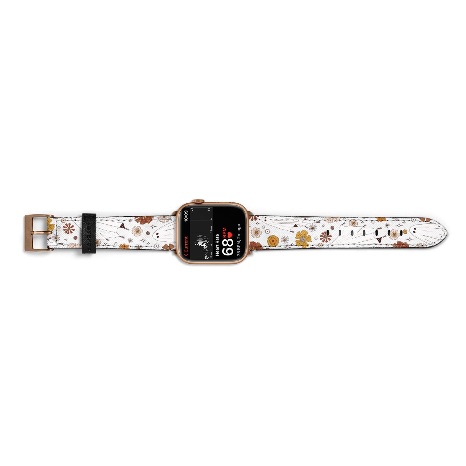 Halloween Ghost Apple Watch Strap Size 38mm Landscape Image Gold Hardware