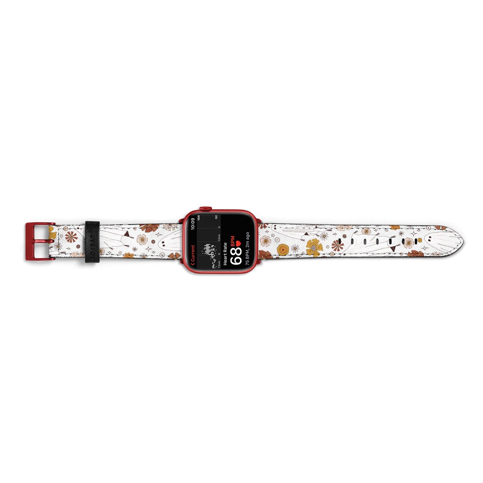 Halloween Ghost Apple Watch Strap Size 38mm Landscape Image Red Hardware