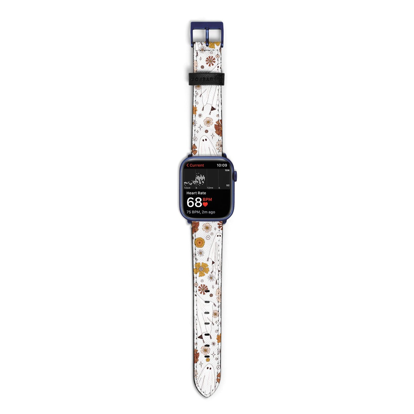 Halloween Ghost Apple Watch Strap Size 38mm with Blue Hardware