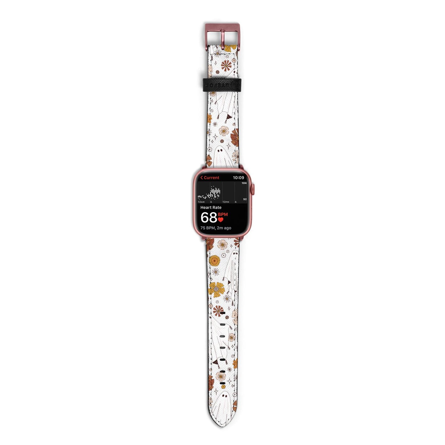 Halloween Ghost Apple Watch Strap Size 38mm with Rose Gold Hardware