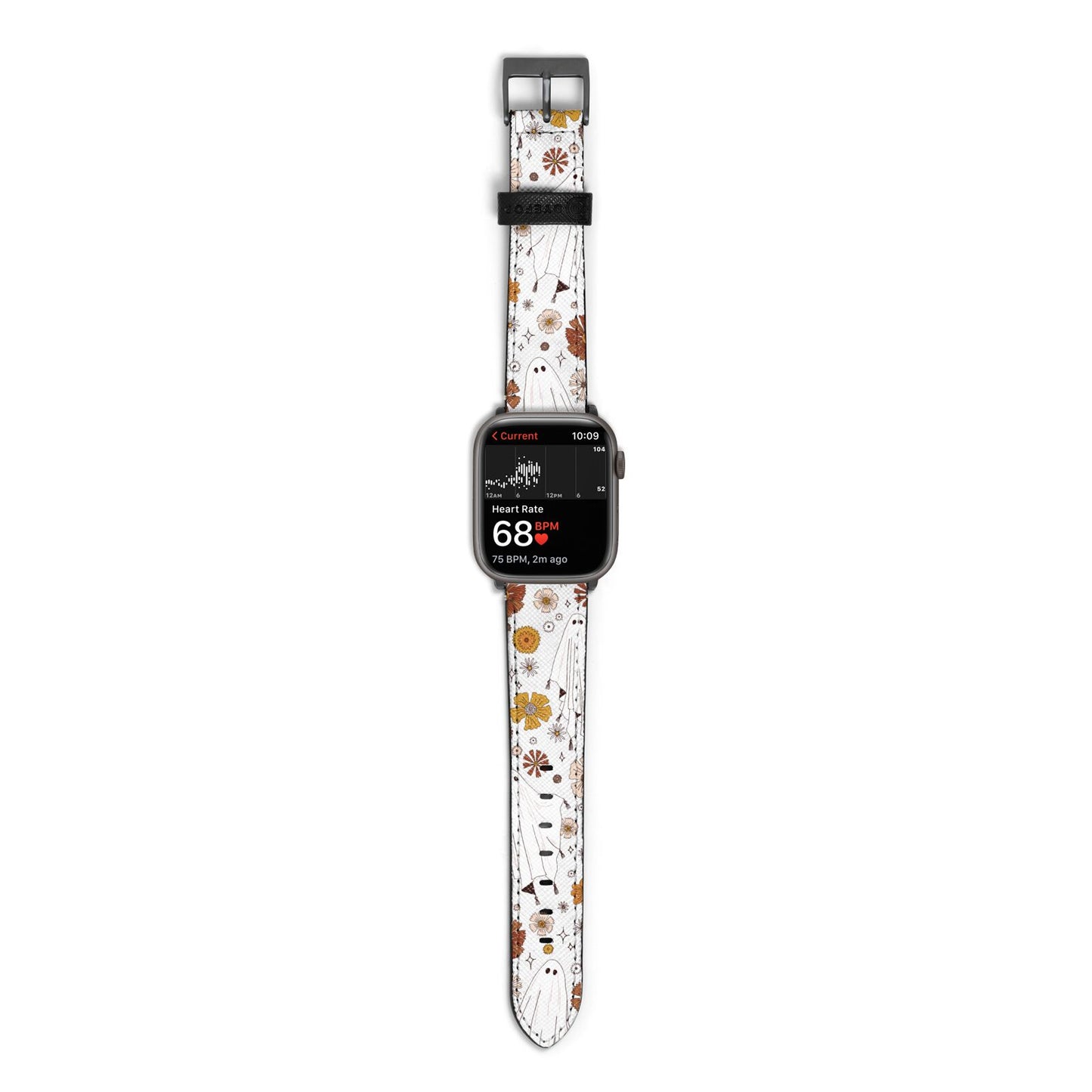 Halloween Ghost Apple Watch Strap Size 38mm with Space Grey Hardware