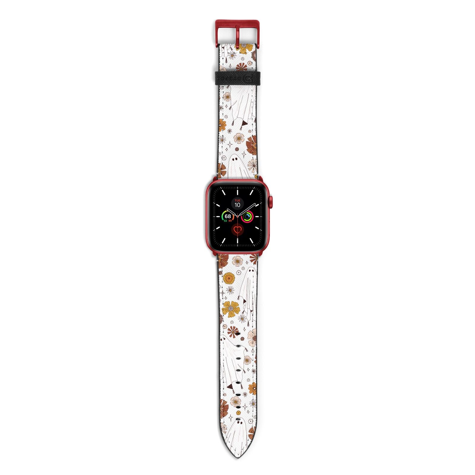 Halloween Ghost Apple Watch Strap with Red Hardware