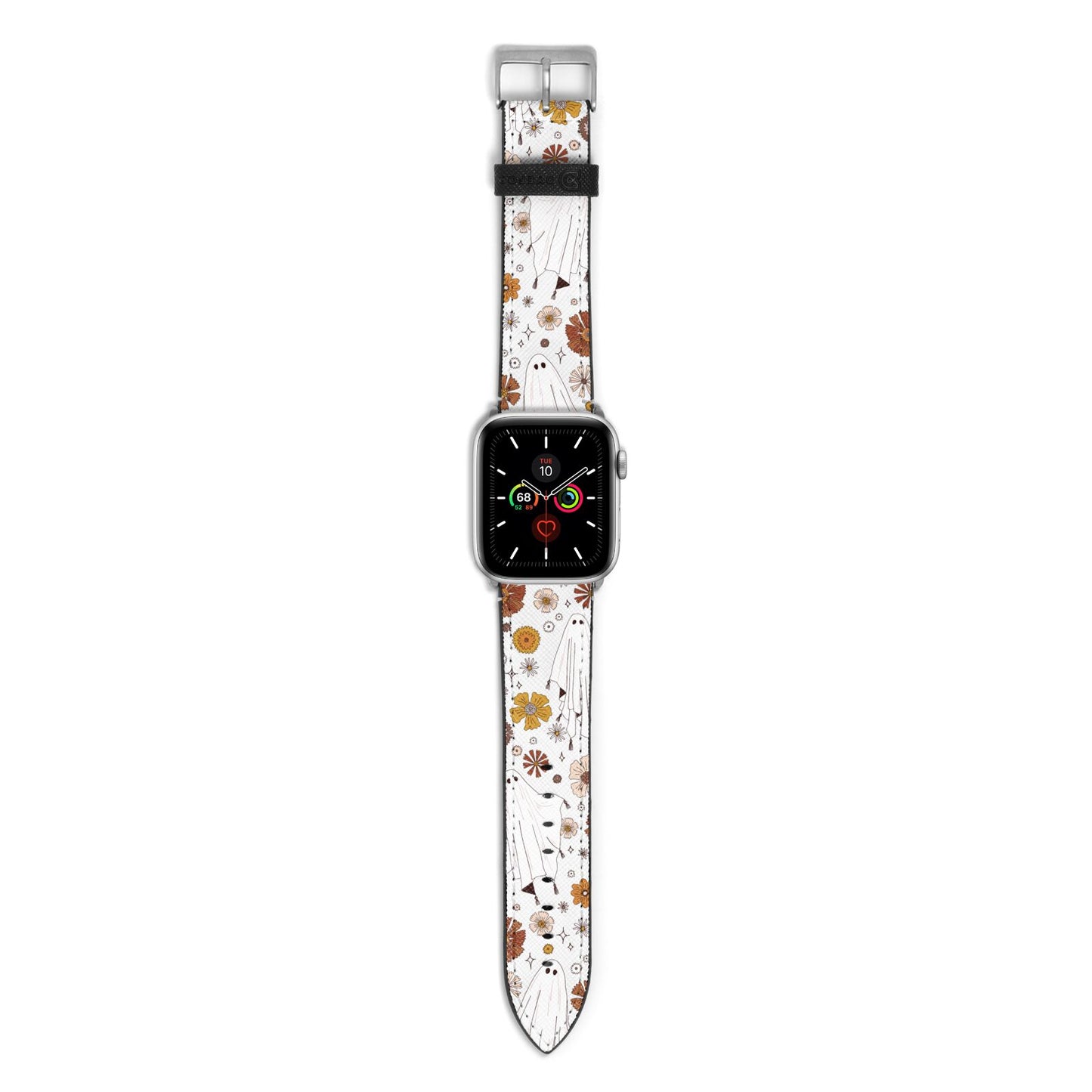 Halloween Ghost Apple Watch Strap with Silver Hardware